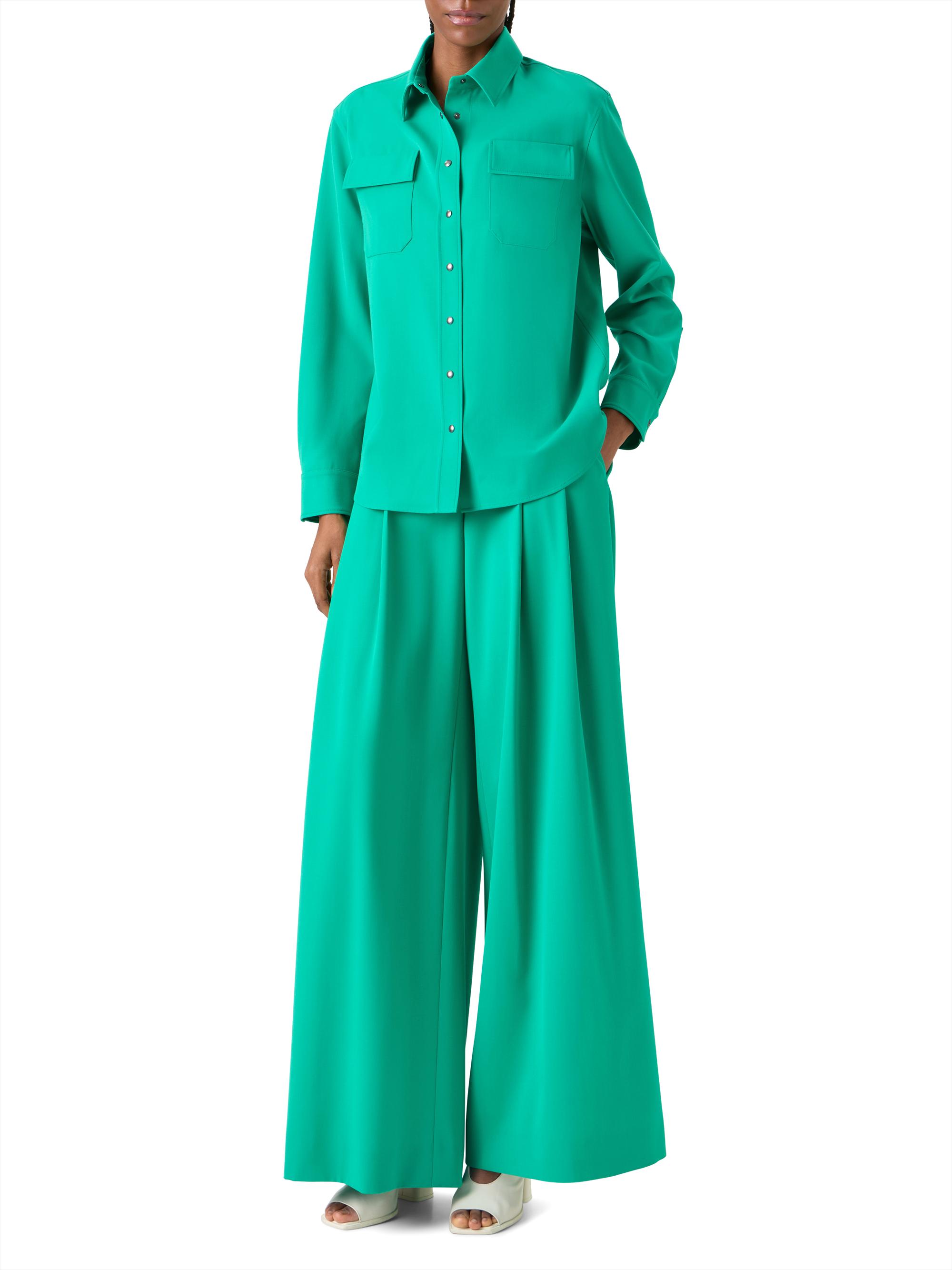 Akris Women's Wool Gabardine Utility Shirt - Tourmaline | Thumbnail 2