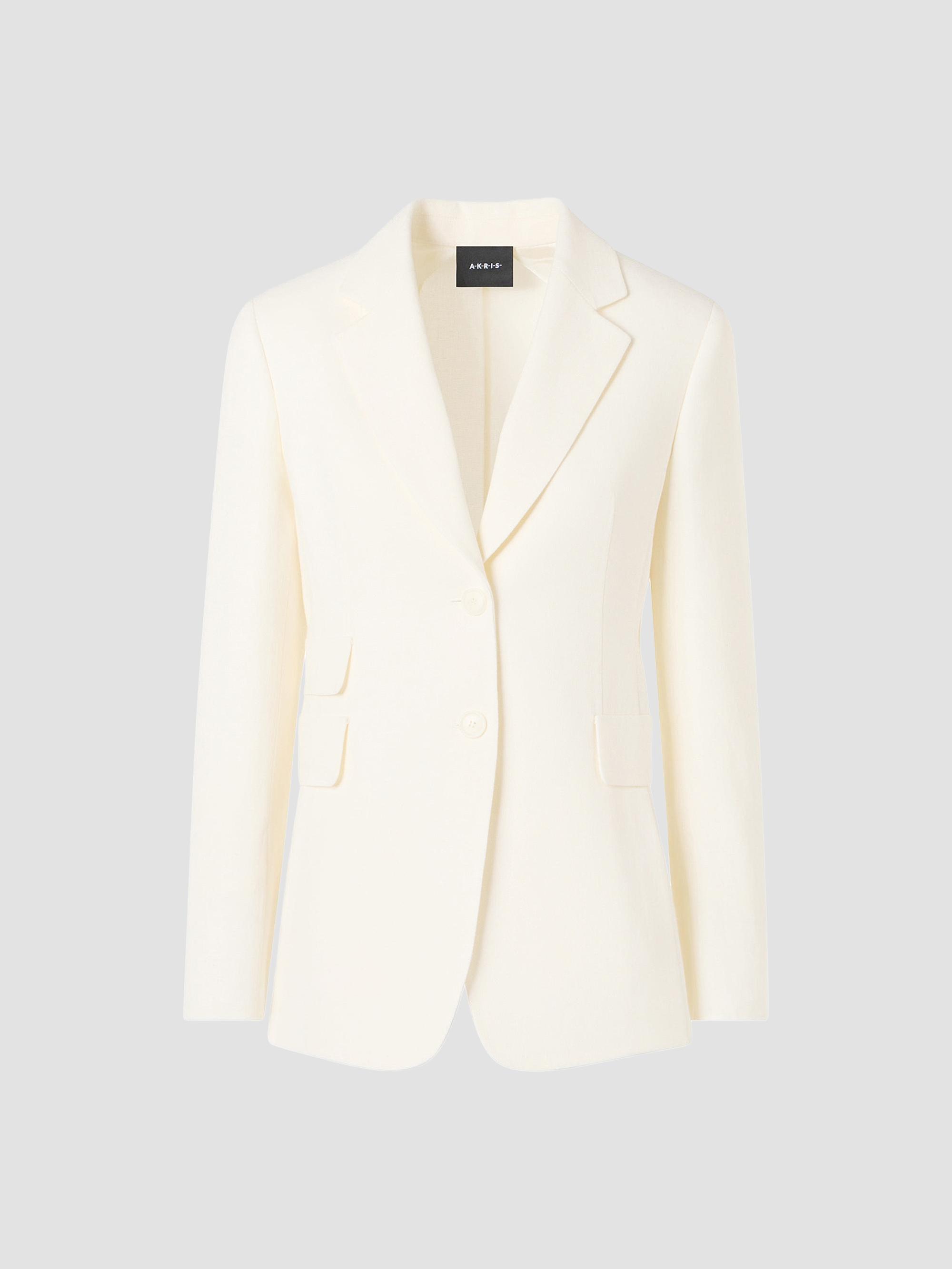 Akris Women's Arie Linen-Wool Blazer - Ecru