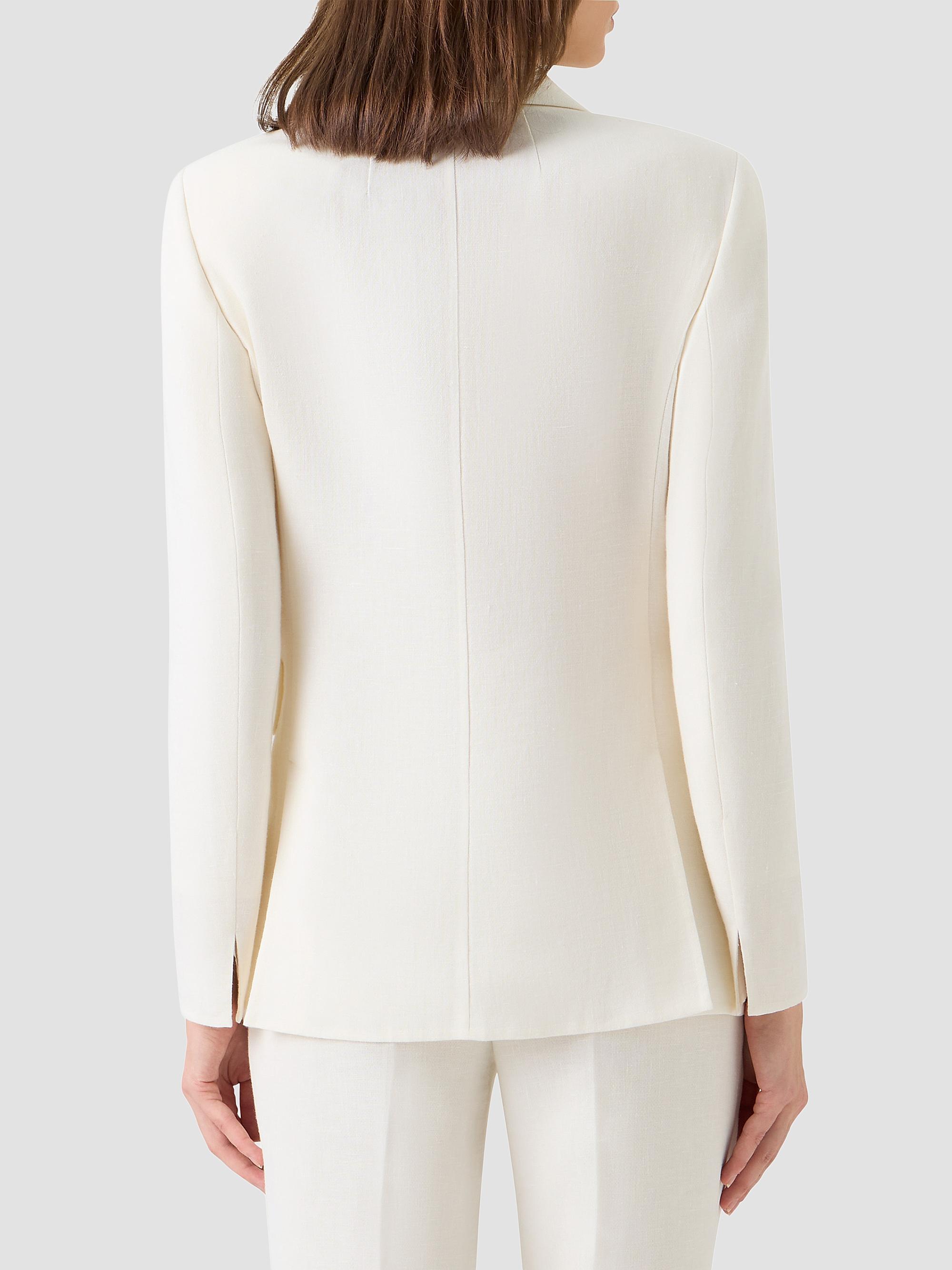 Akris Women's Arie Linen-Wool Blazer - Ecru | Thumbnail 3
