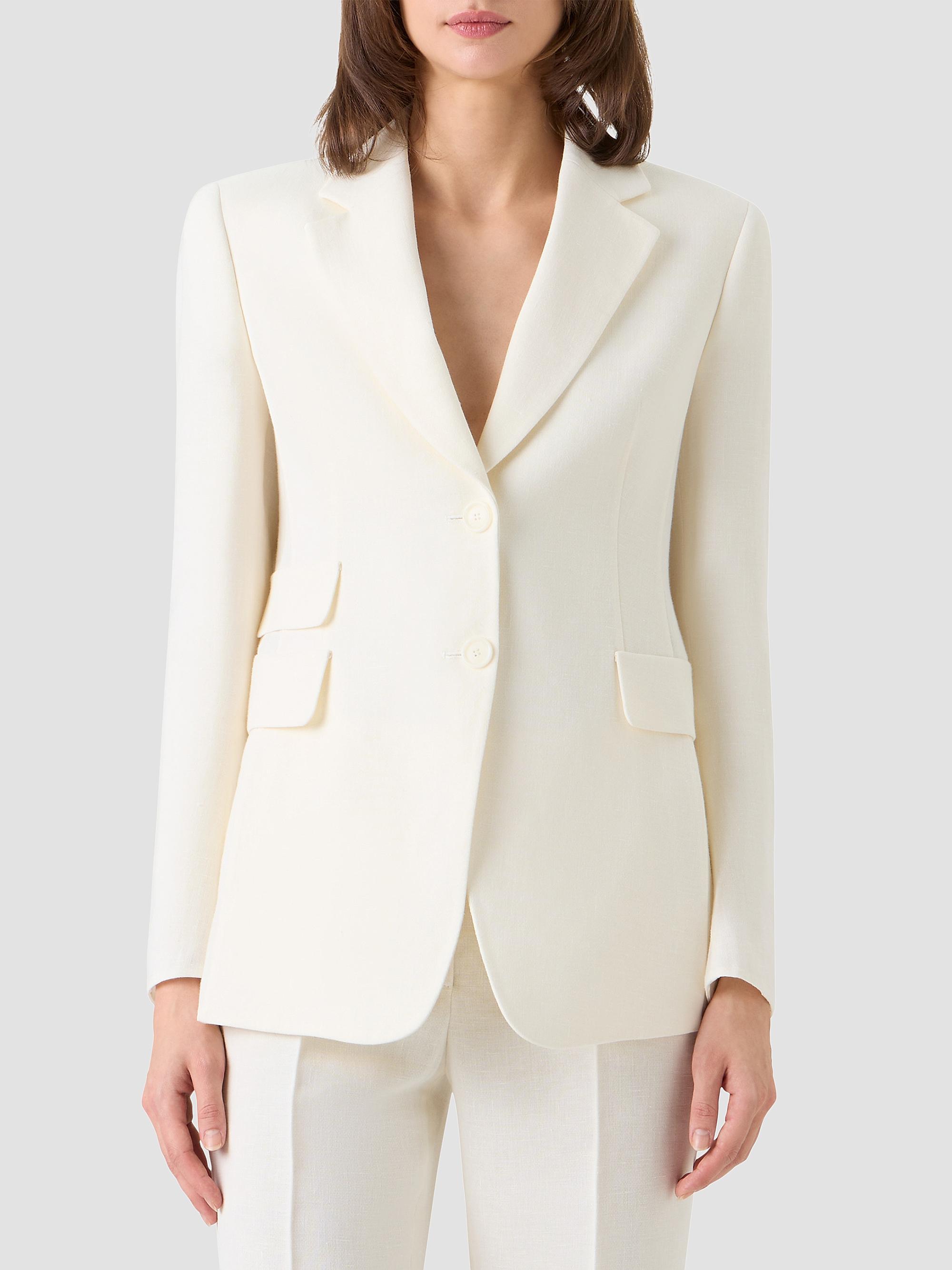 Akris Women's Arie Linen-Wool Blazer - Ecru | Thumbnail 4