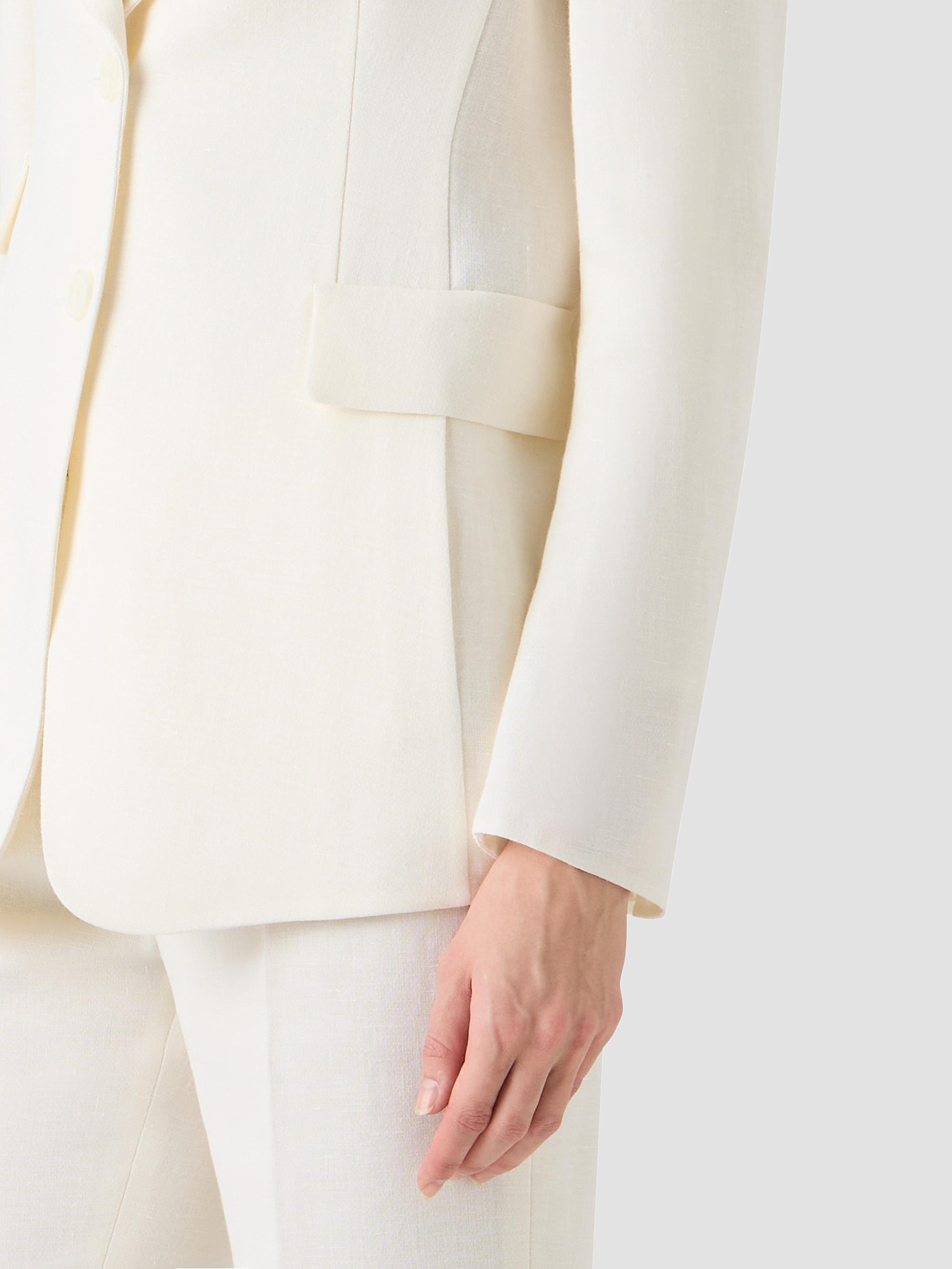 Akris Women's Arie Linen-Wool Blazer - Ecru | Thumbnail 5