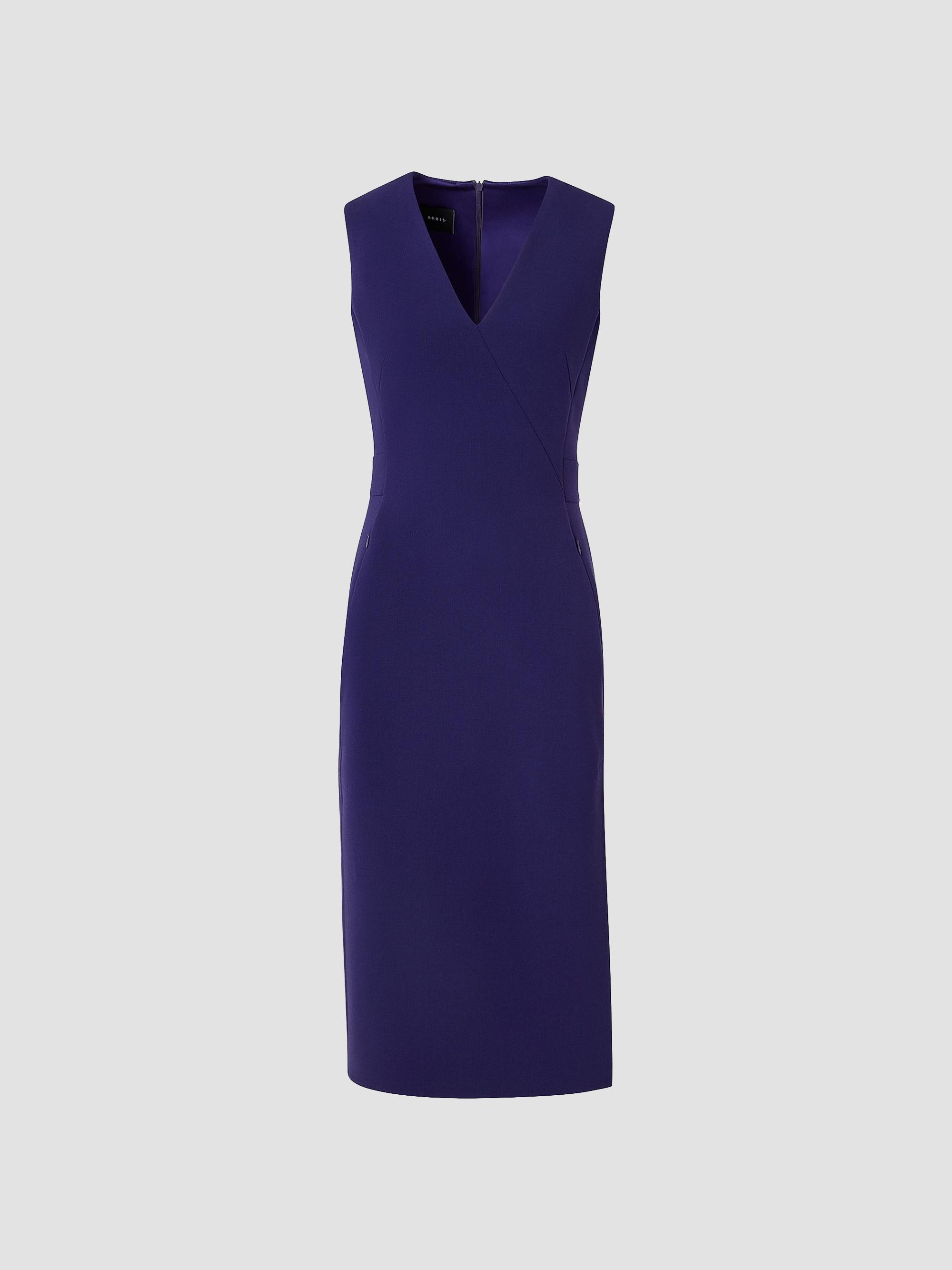 Akris Women's Double-Faced Wool Sheath Dress - Dark Purple