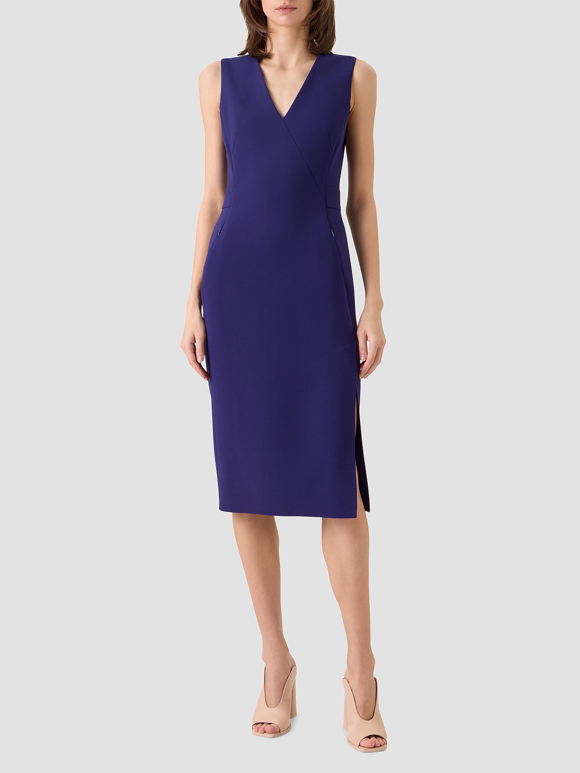 Akris Women's Double-Faced Wool Sheath Dress - Dark Purple | Thumbnail 2