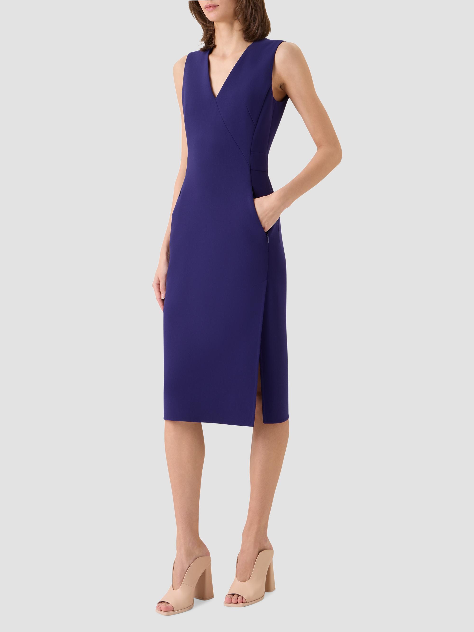 Akris Women's Double-Faced Wool Sheath Dress - Dark Purple | Thumbnail 5