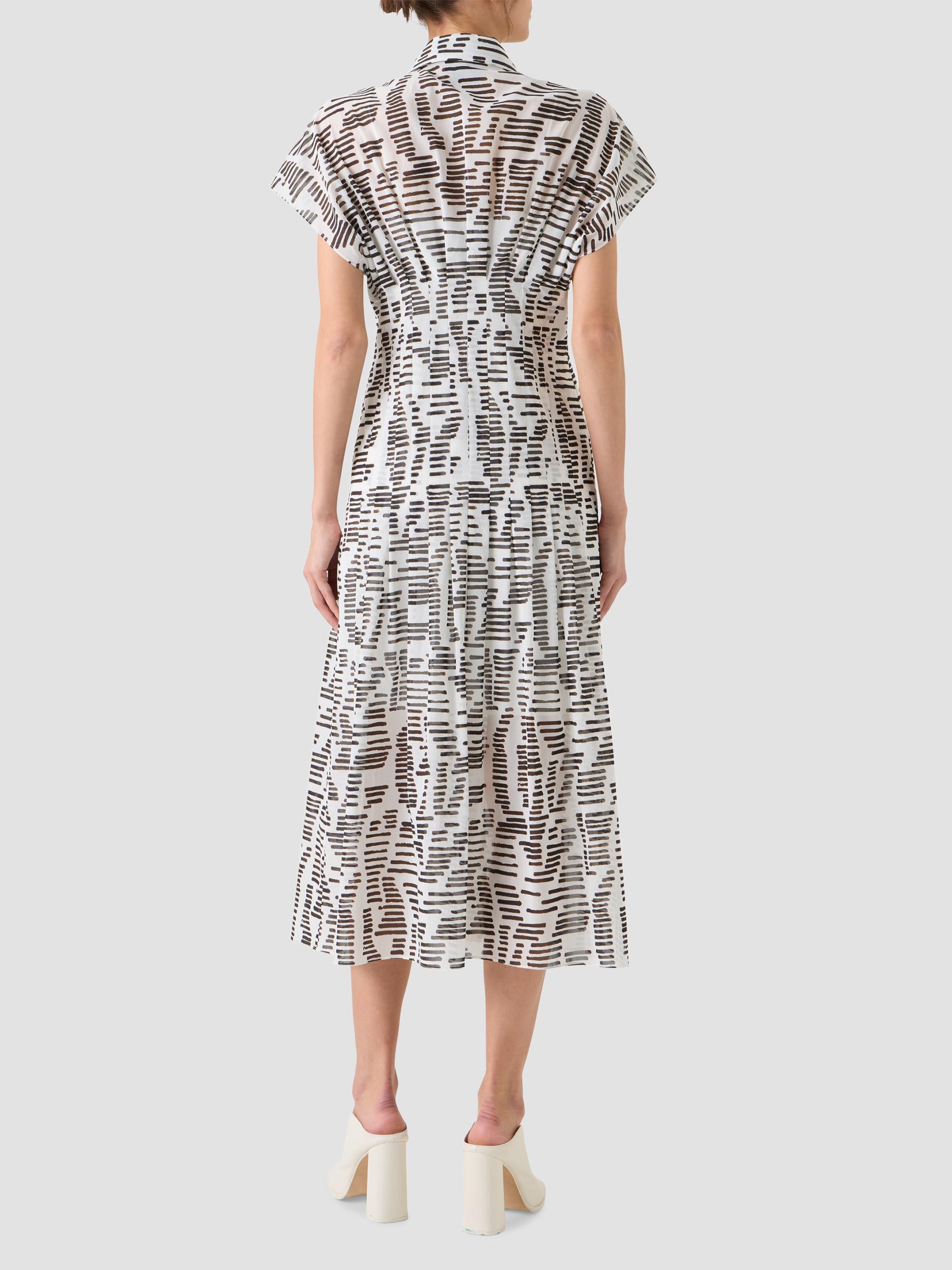 Akris Women's Printed Cotton Midi Shirtdress - Ecru Black | Thumbnail 3