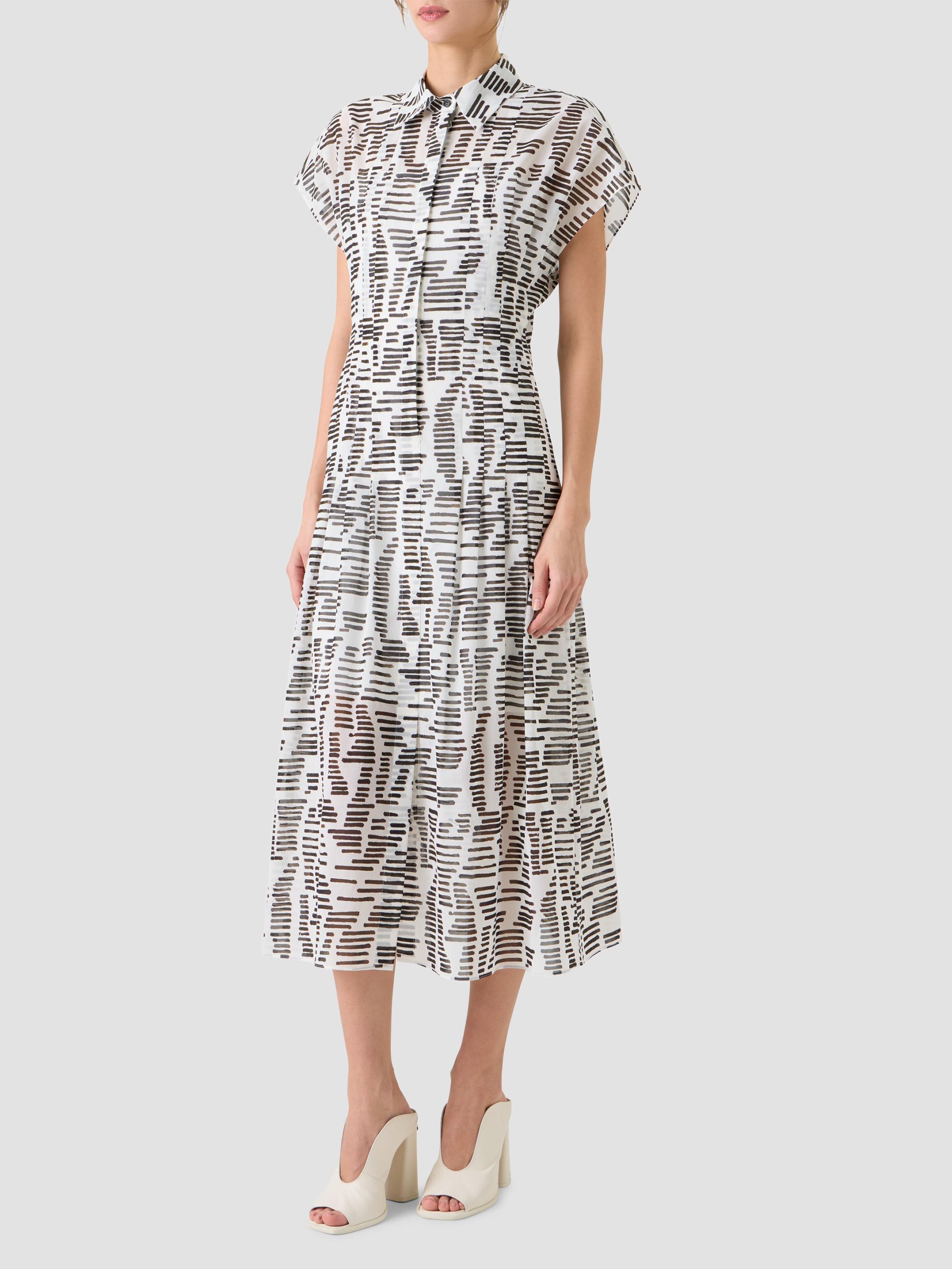Akris Women's Printed Cotton Midi Shirtdress - Ecru Black | Thumbnail 5