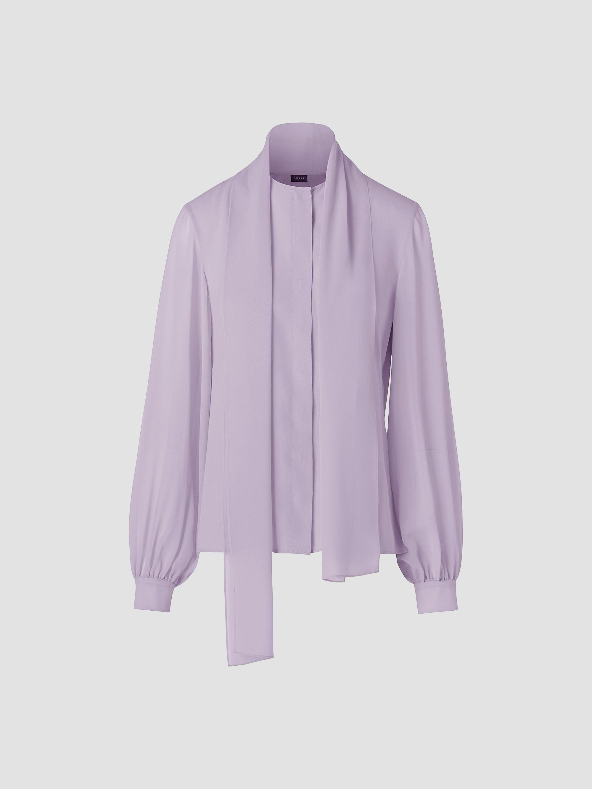 Akris Women's Silk Georgette Scarf Blouse - Malva