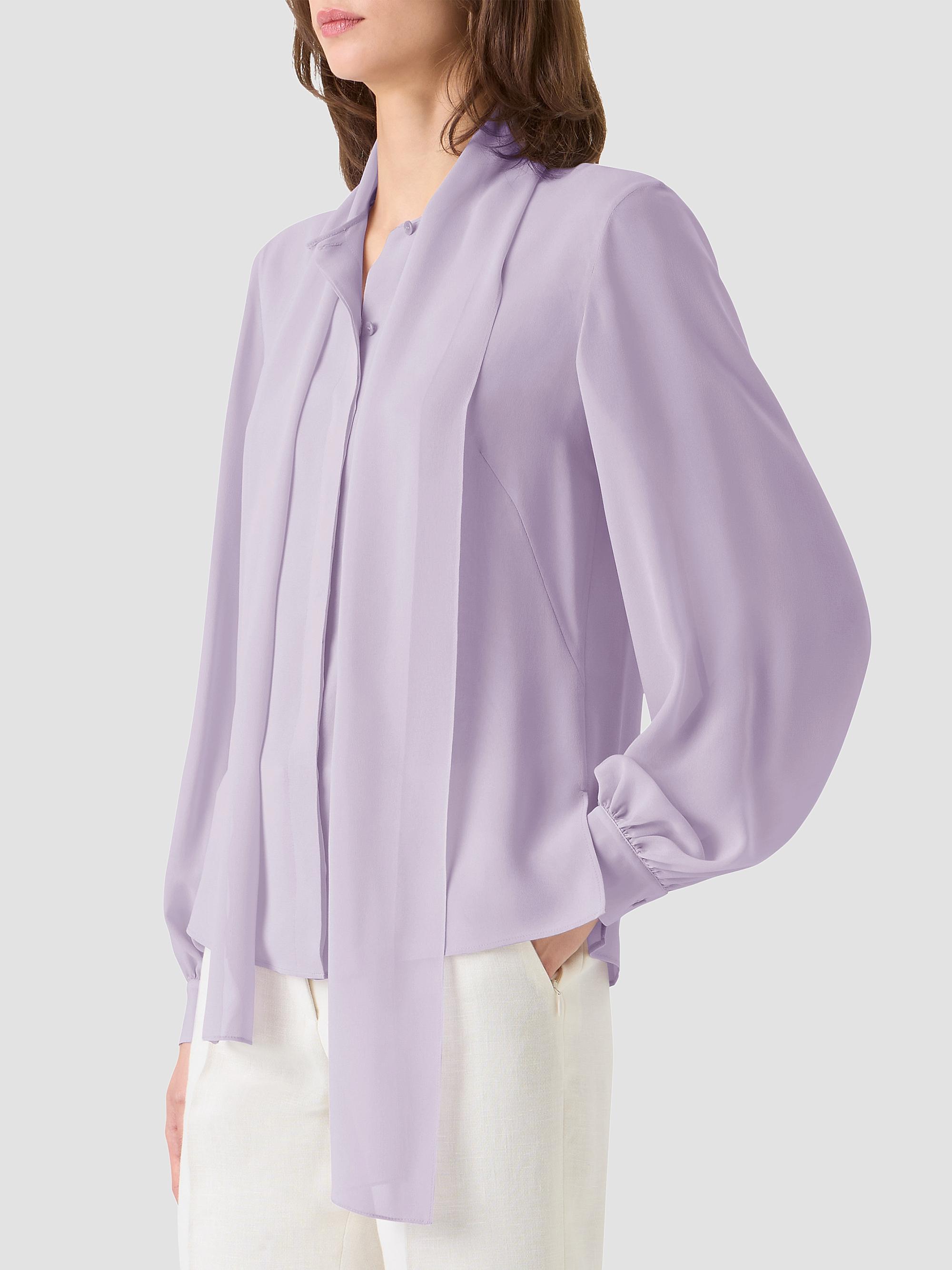 Akris Women's Silk Georgette Scarf Blouse - Malva | Thumbnail 6
