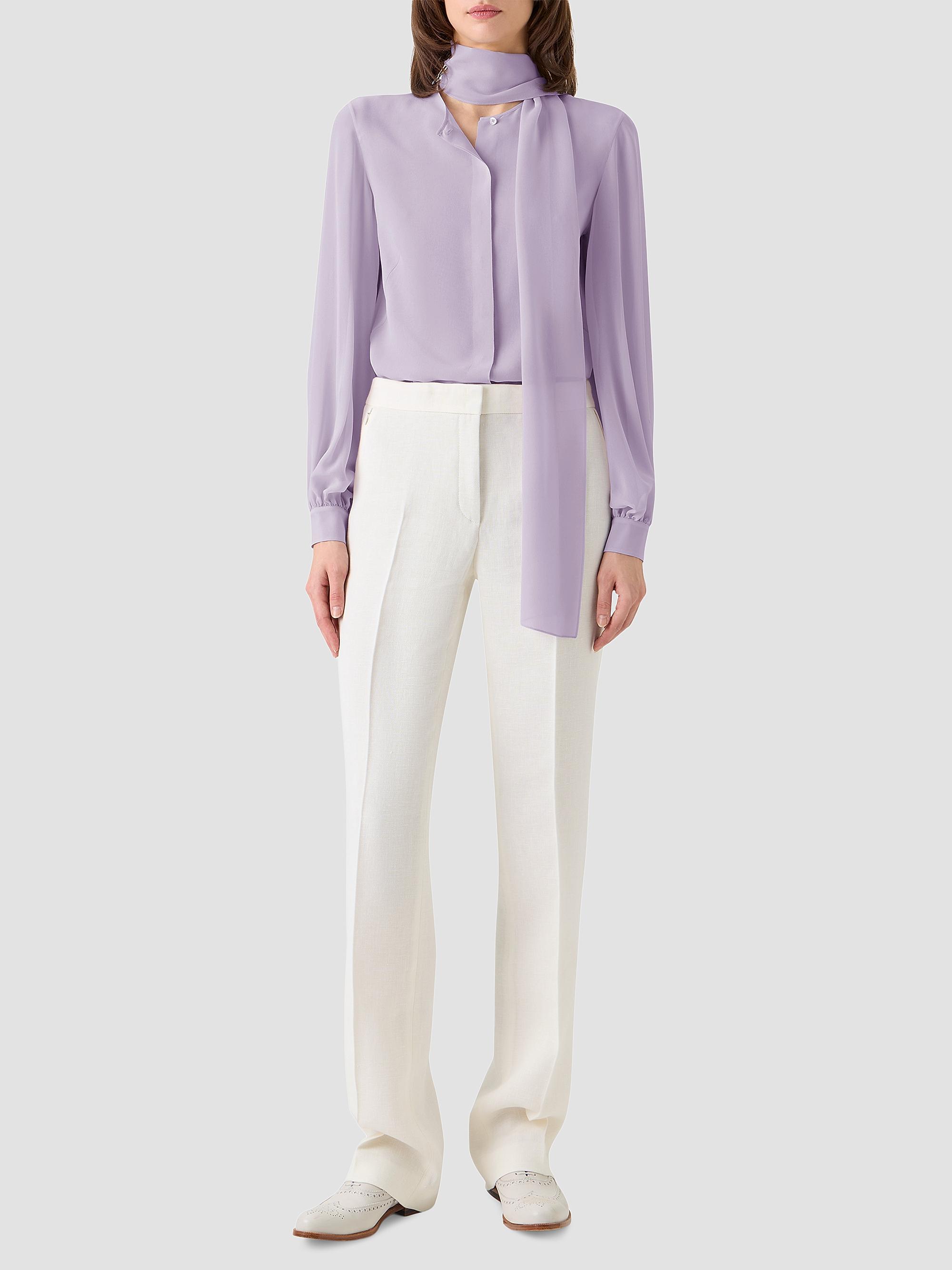 Akris Women's Silk Georgette Scarf Blouse - Malva | Thumbnail 2