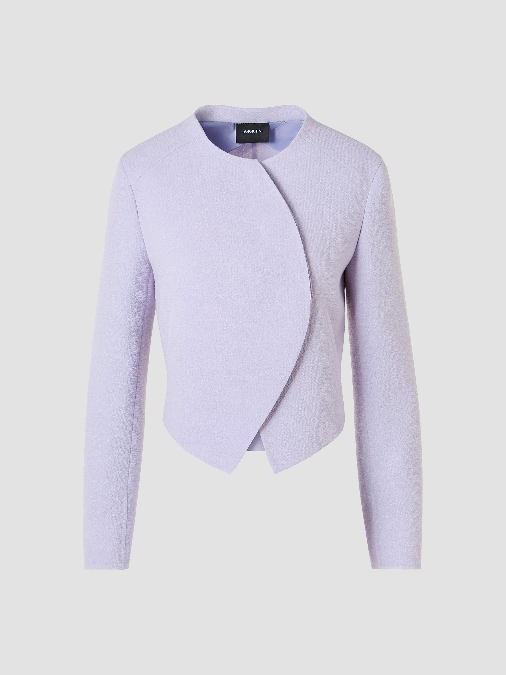 Akris Women's Hynora Asymmetric-Front Virgin Wool Jacket - Malva