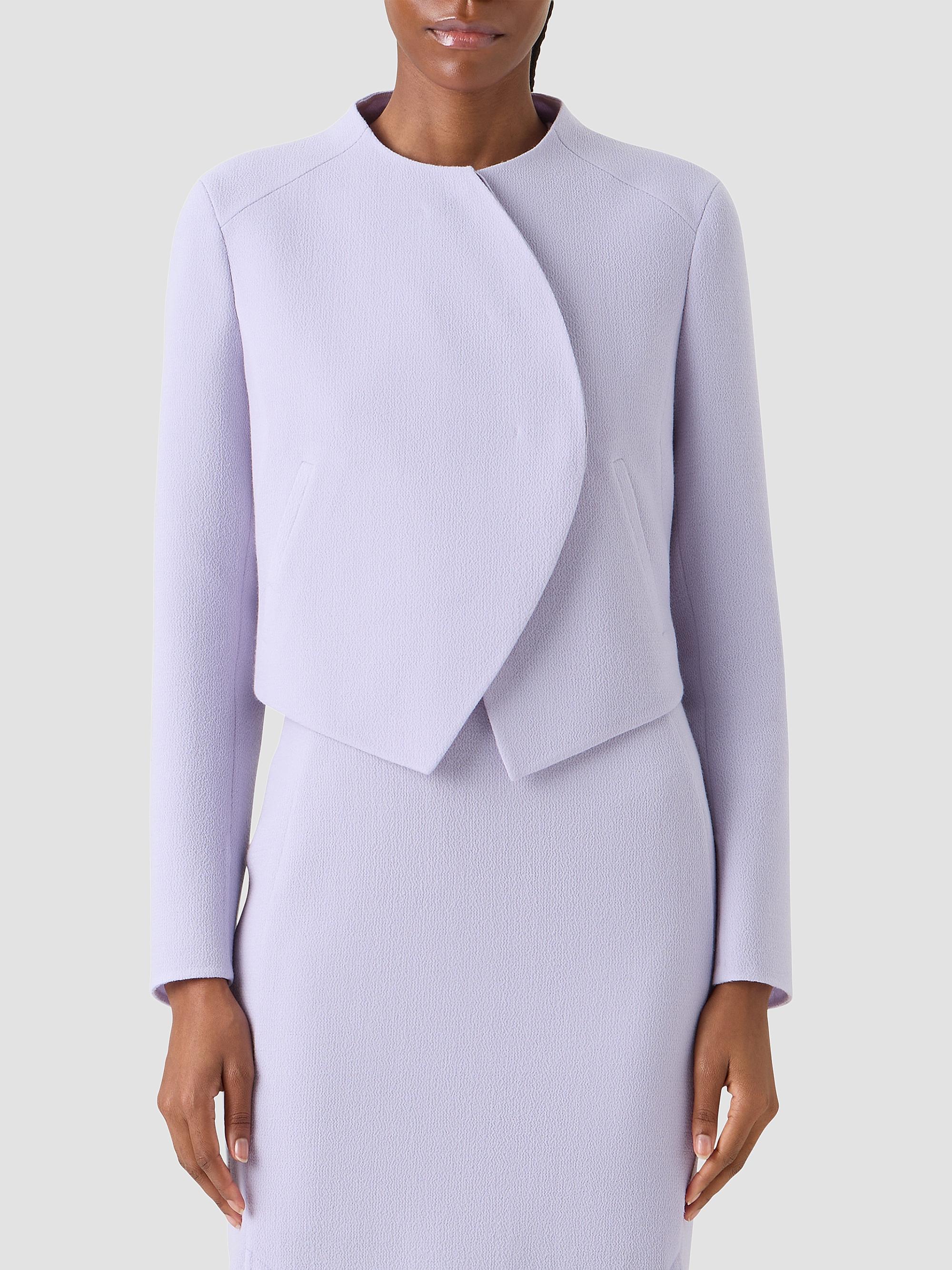 Akris Women's Hynora Asymmetric-Front Virgin Wool Jacket - Malva | Thumbnail 4