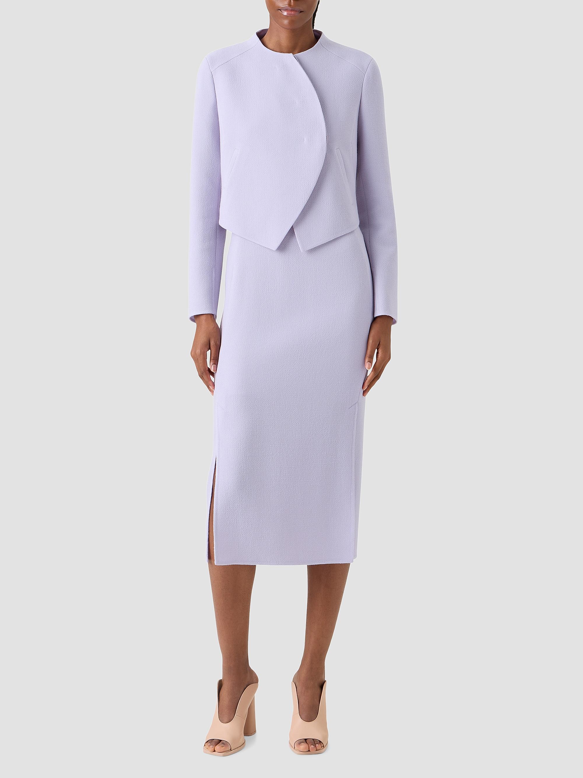 Akris Women's Hynora Asymmetric-Front Virgin Wool Jacket - Malva | Thumbnail 2