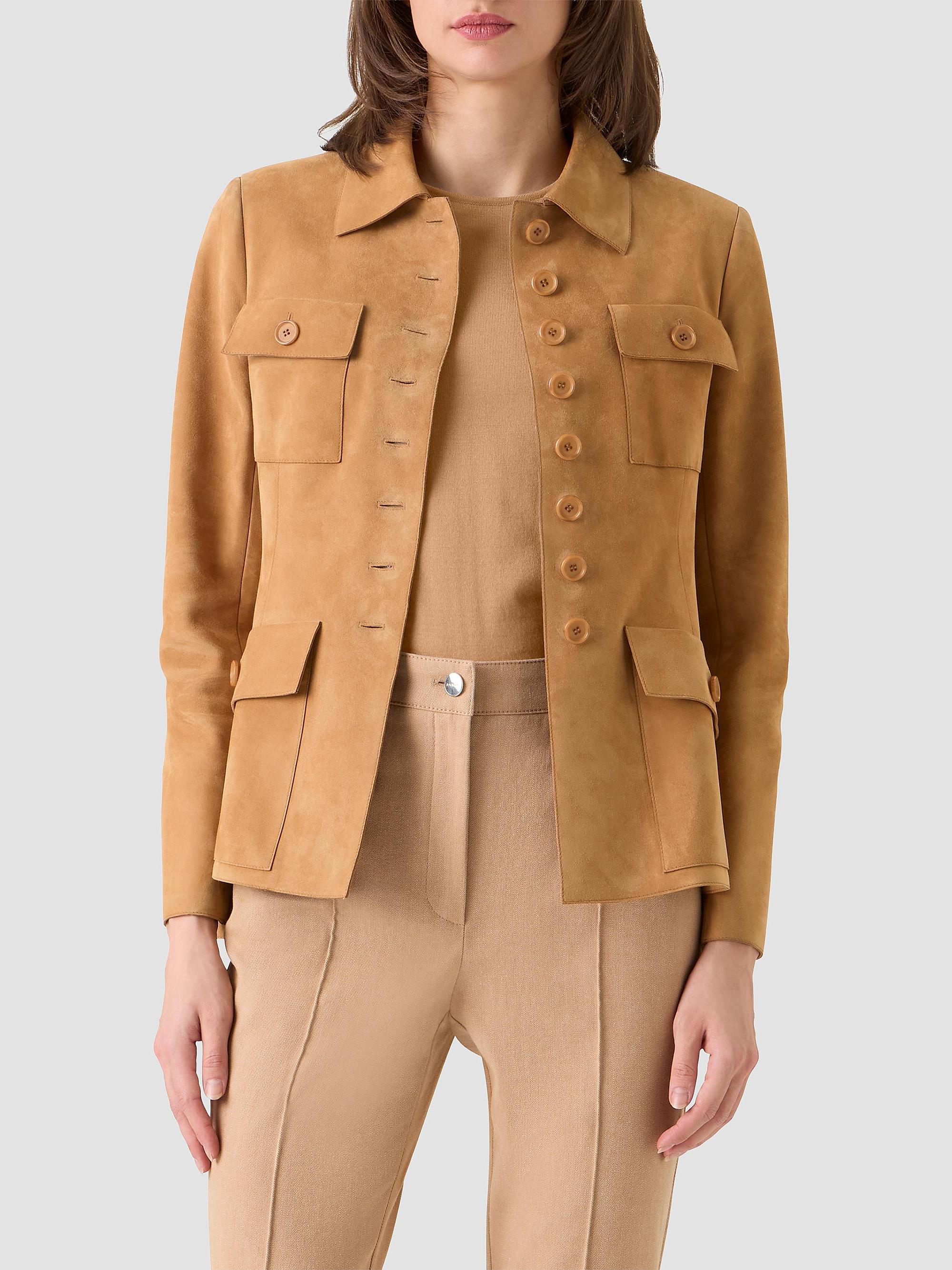 Akris Women's Delia Suede Utility Jacket - Camel | Thumbnail 4
