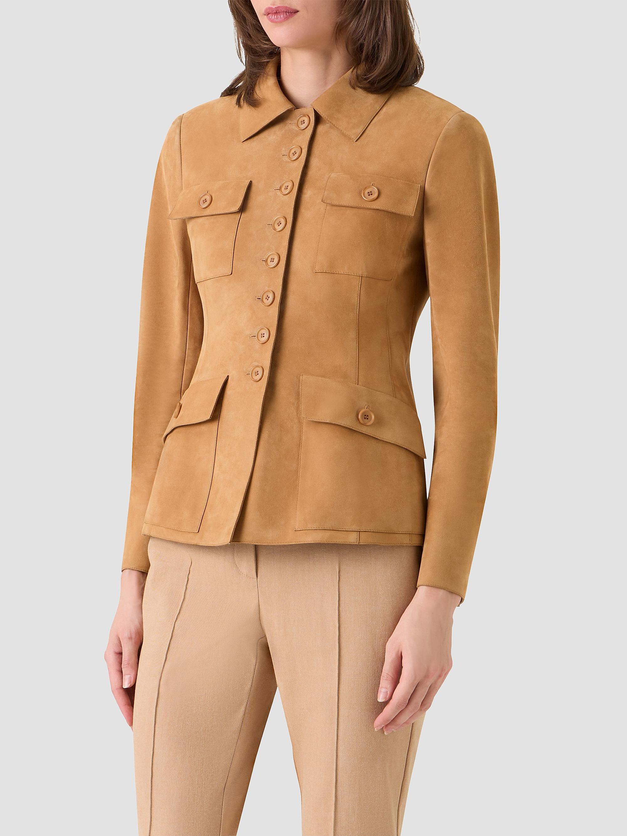 Akris Women's Delia Suede Utility Jacket - Camel | Thumbnail 6