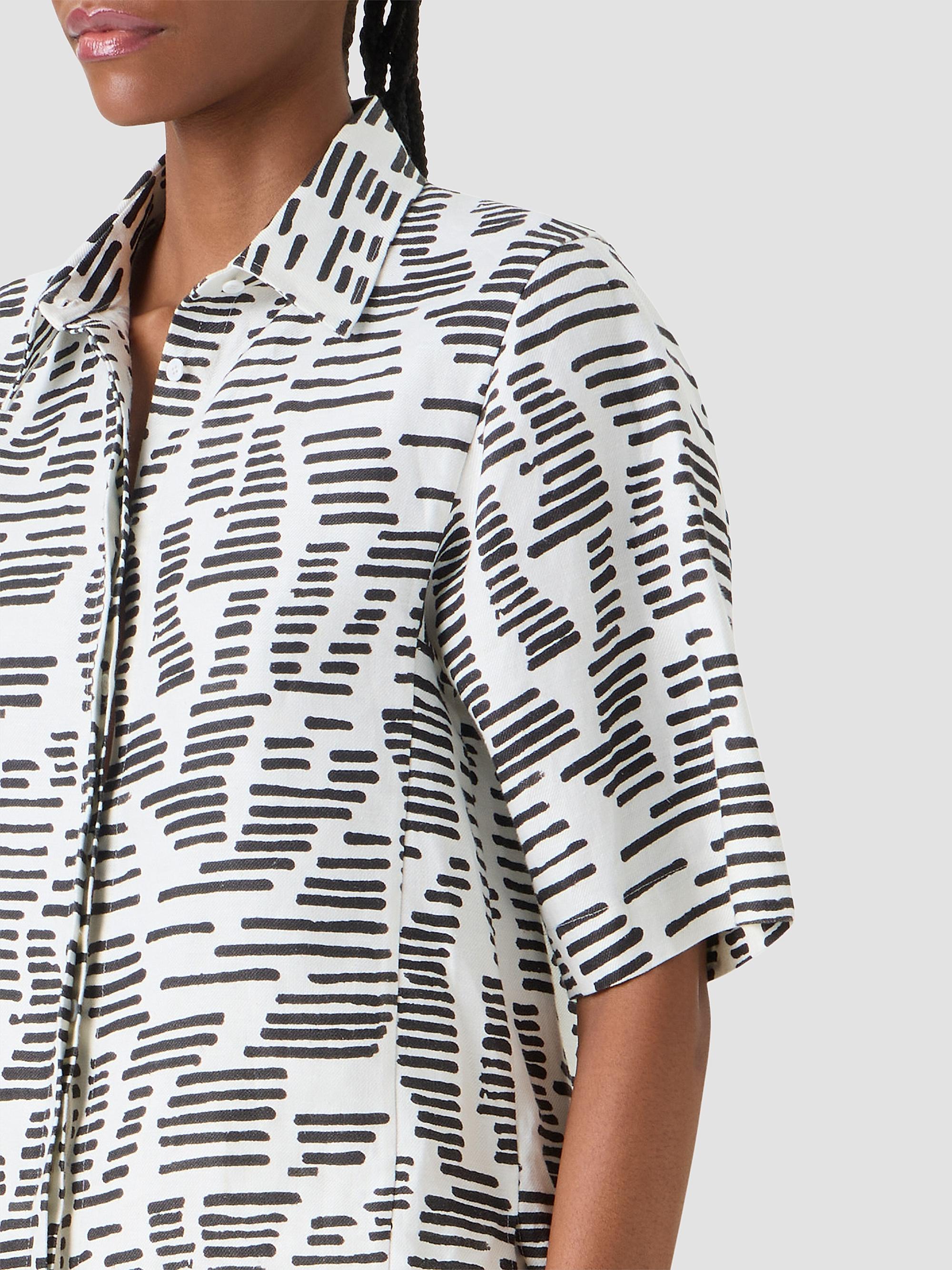 Akris Women's Dance Movements Linen Toile Blouse - Ecru Black | Thumbnail 5