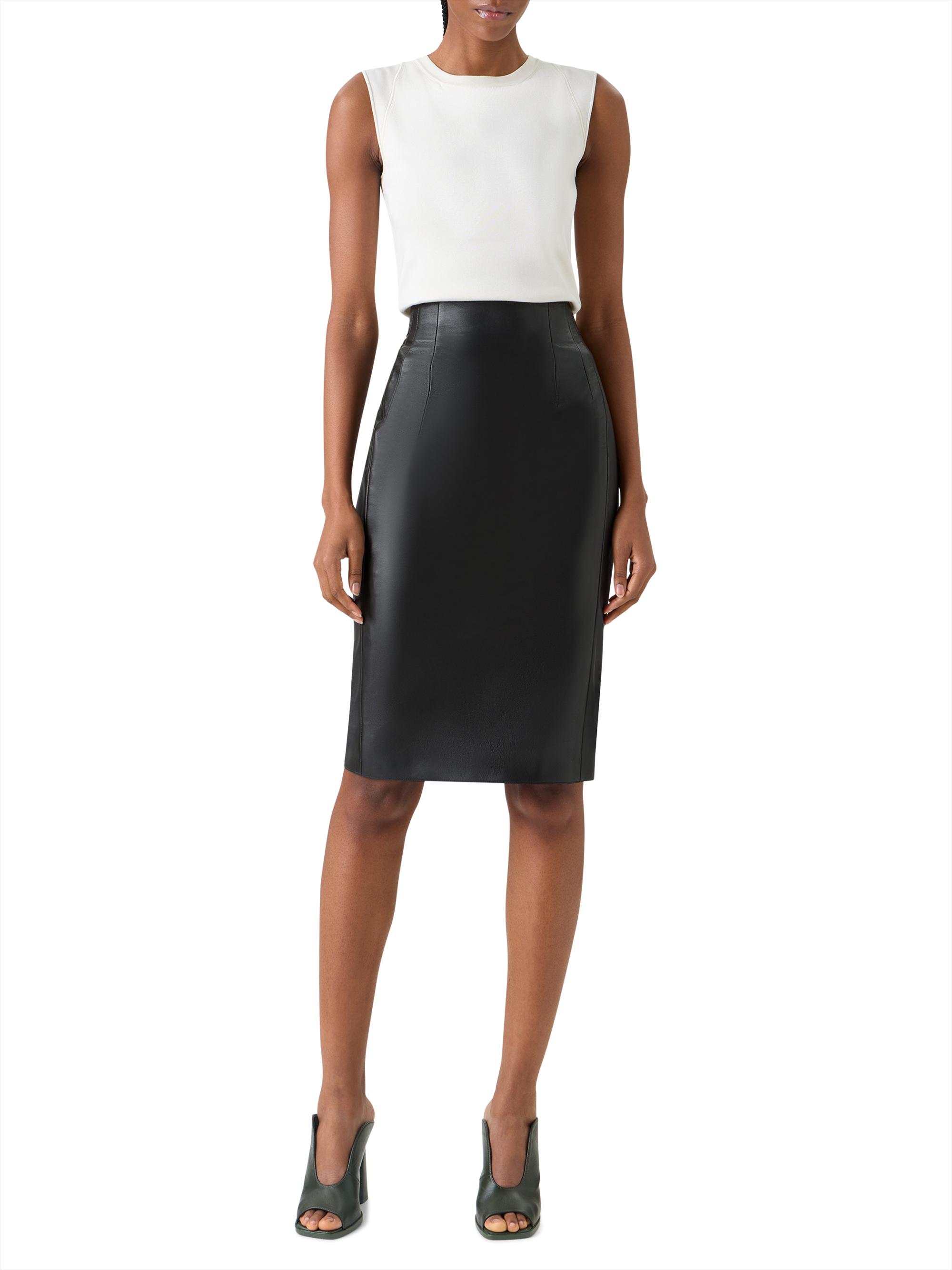 Akris Women's Leather Pencil Skirt - Black | Thumbnail 2