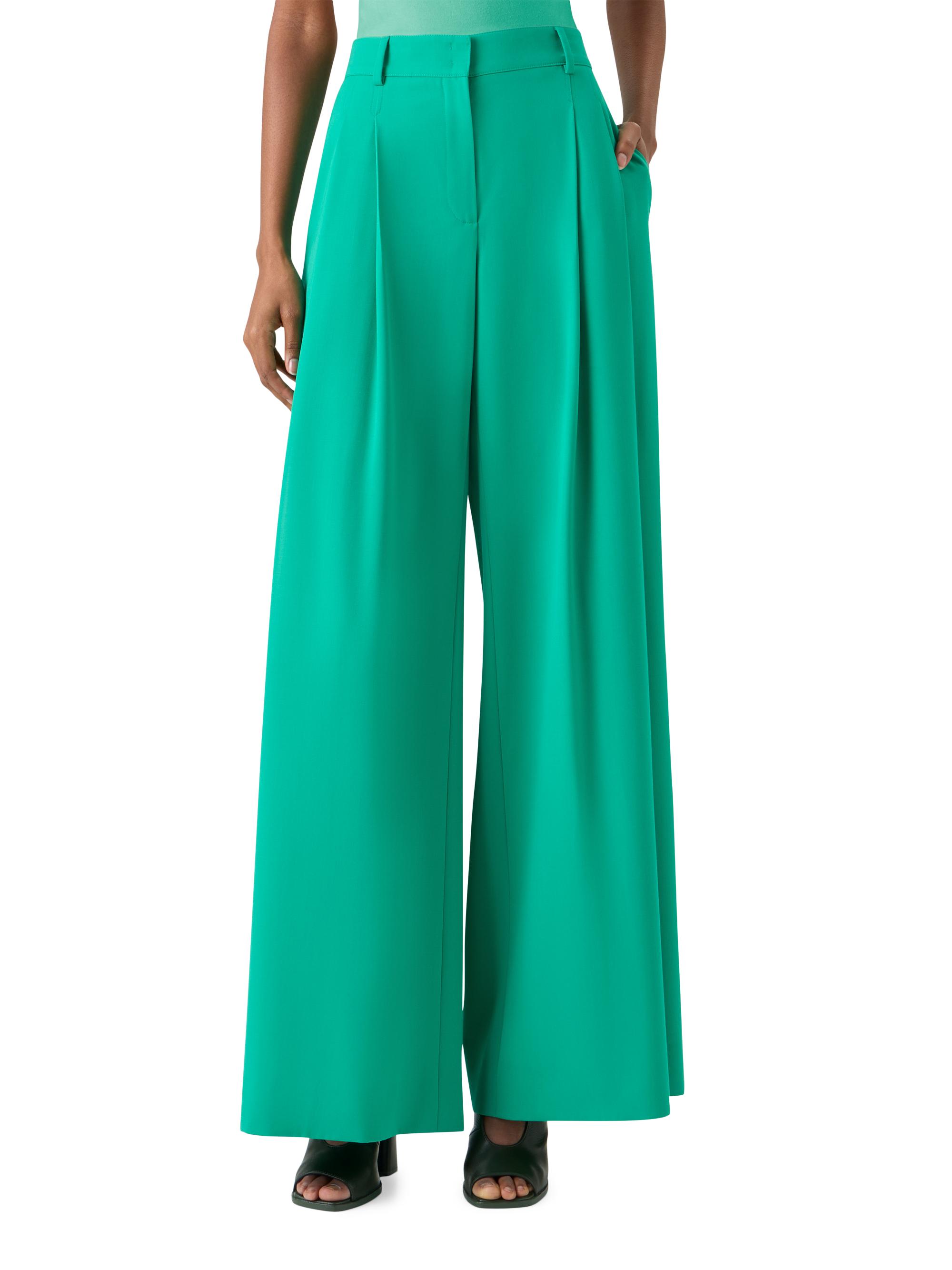 Akris Women's Cassie Wool Gabardine Wide-Leg Pants - Tourmaline | Thumbnail 3