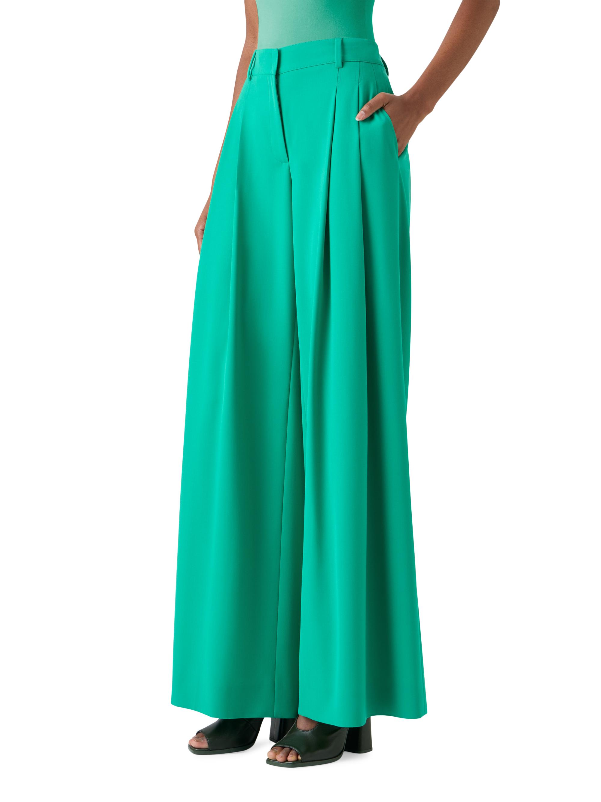 Akris Women's Cassie Wool Gabardine Wide-Leg Pants - Tourmaline | Thumbnail 4