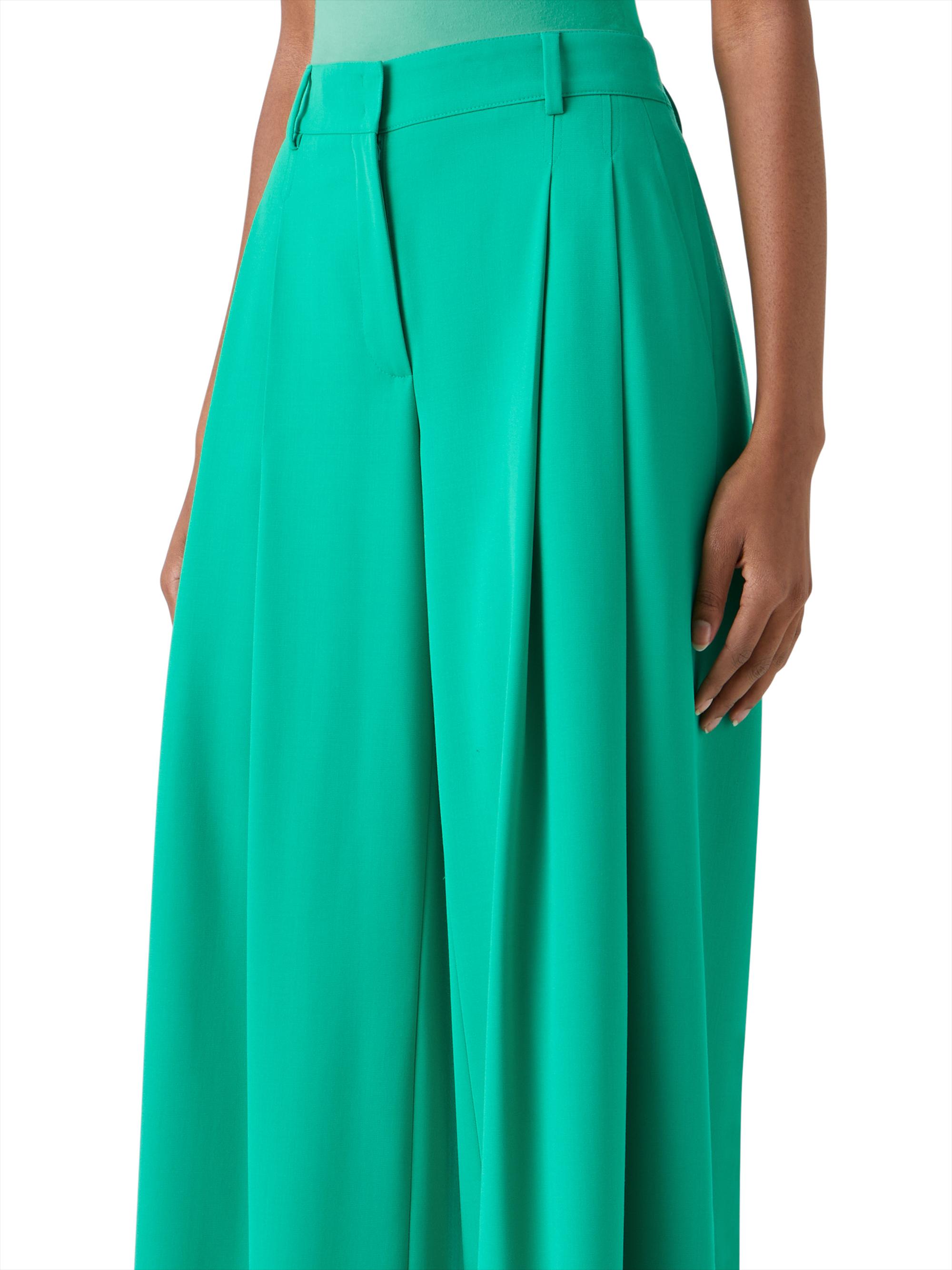 Akris Women's Cassie Wool Gabardine Wide-Leg Pants - Tourmaline | Thumbnail 6