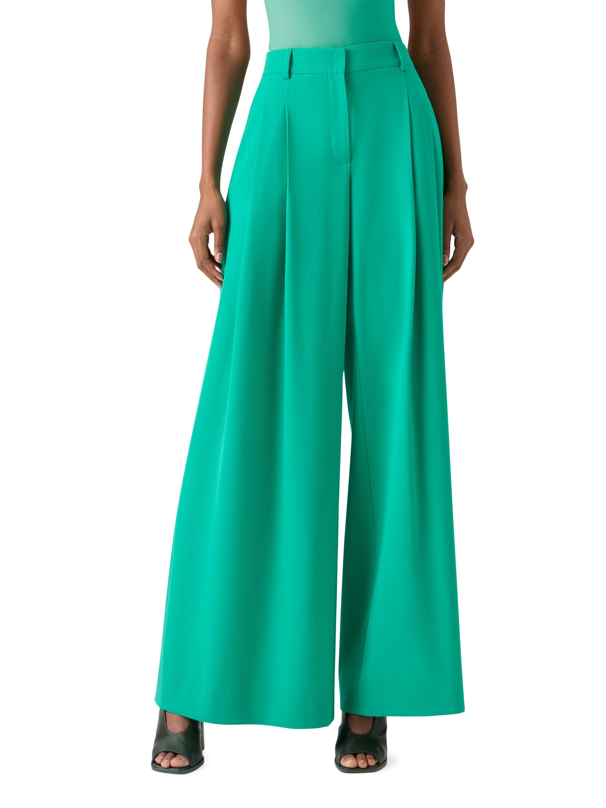 Akris Women's Cassie Wool Gabardine Wide-Leg Pants - Tourmaline | Thumbnail 2