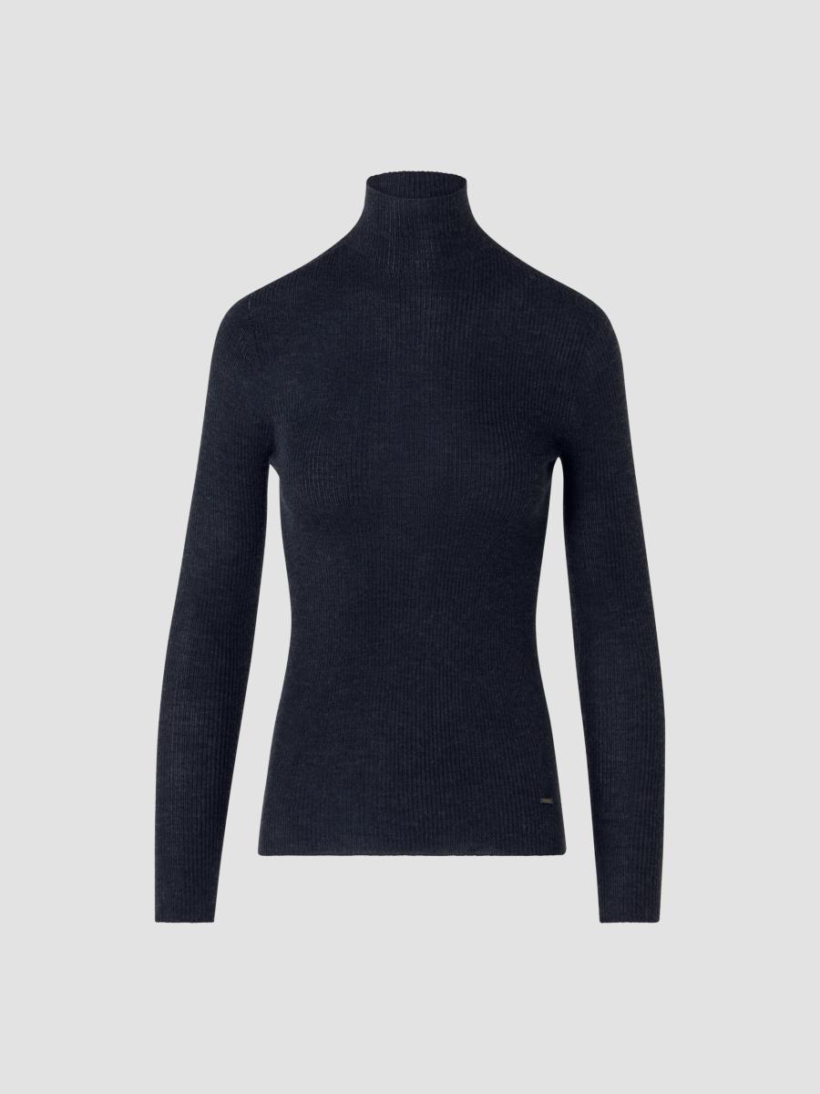 Akris Women's Fine-gauge Knit Cashmere-silk Sweater In Charcoal