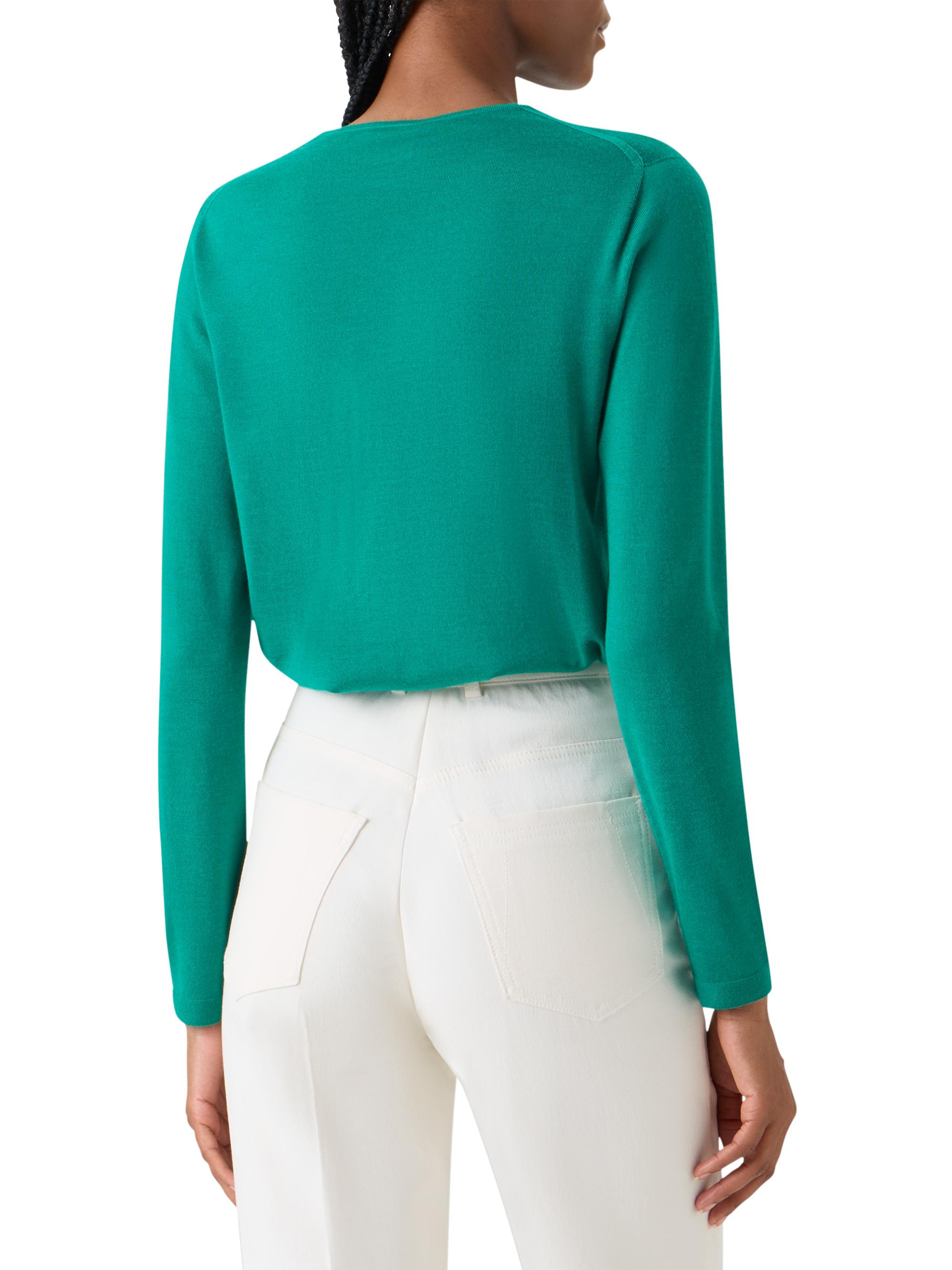 Akris Women's Fine-Gauge Knit Cashmere-Silk Sweater - Tourmaline | Thumbnail 5