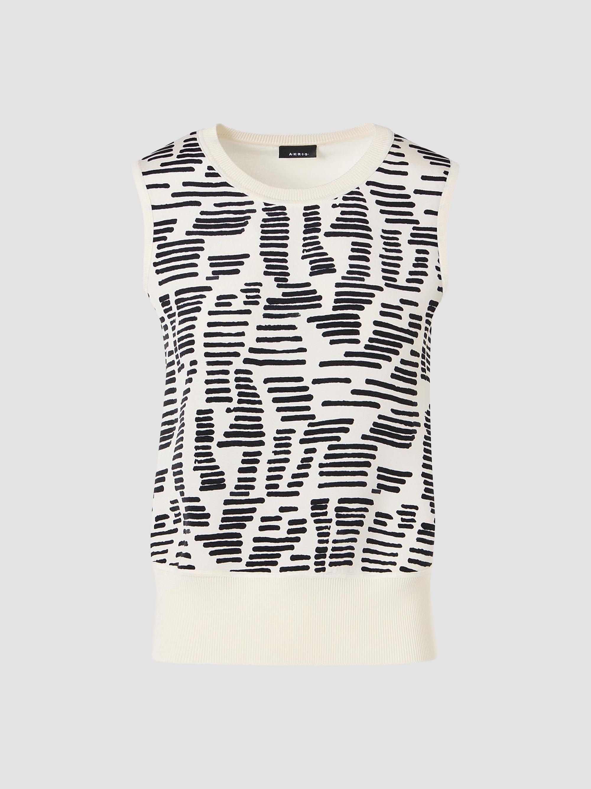 Akris Women's Printed Silk Top - Ecru Black