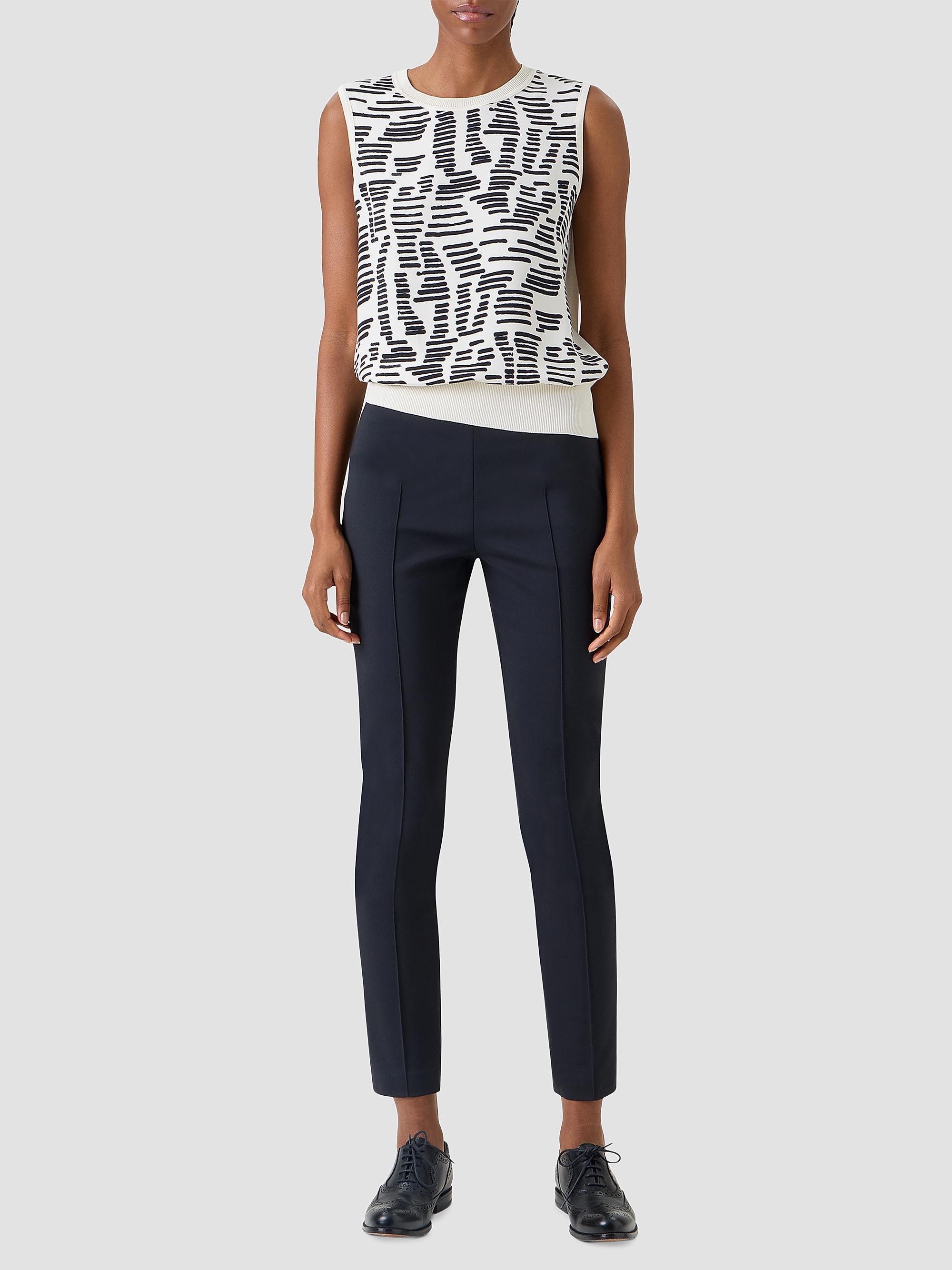 Akris Women's Printed Silk Top - Ecru Black | Thumbnail 2