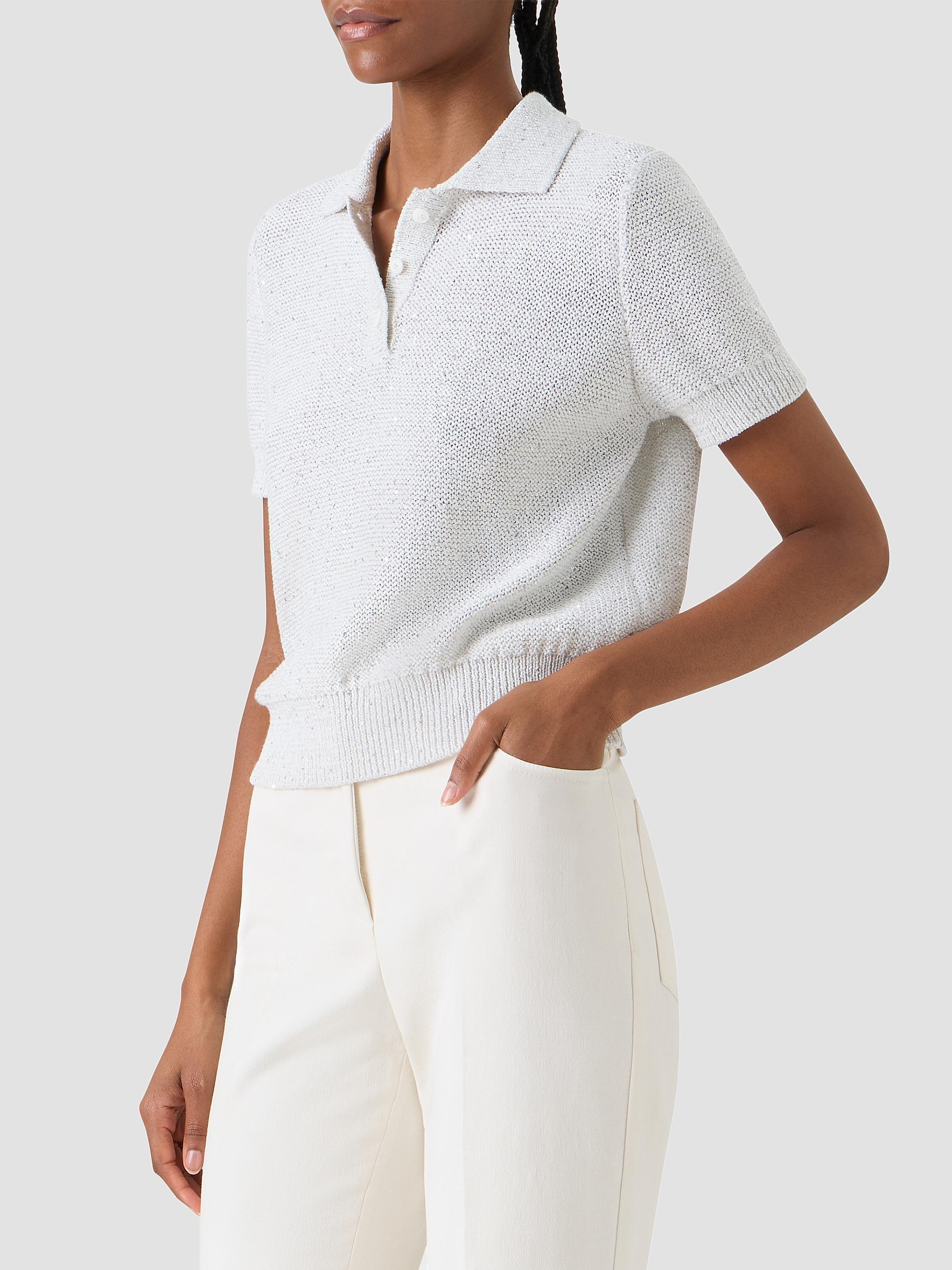 Akris Women's Rib-Knit Linen-Blend Sweater - Ecru | Thumbnail 6