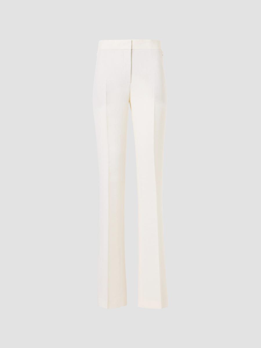 Akris Women's Carl Linen-virgin Wool Straight-leg Pants In Sand