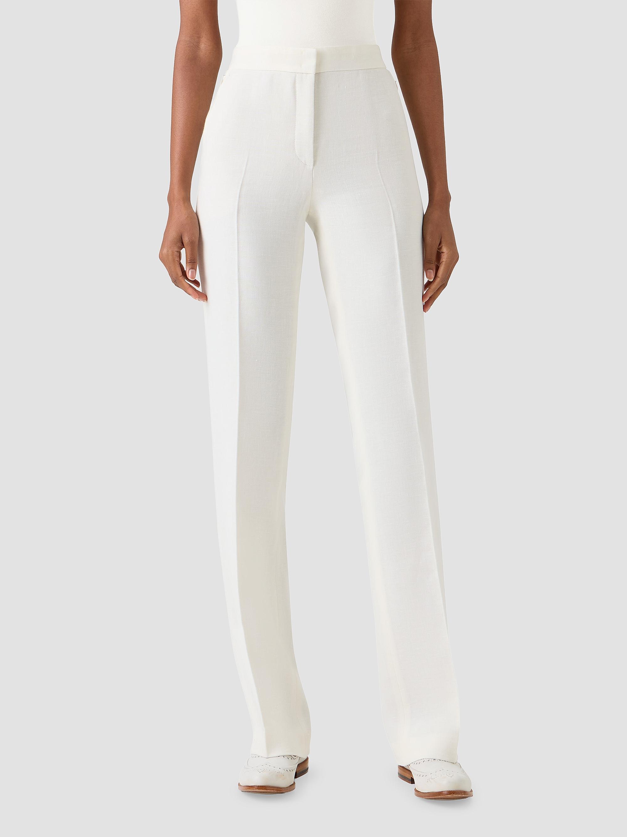 Akris Women's Carl Linen-Virgin Wool Straight-Leg Pants - Ecru | Thumbnail 2