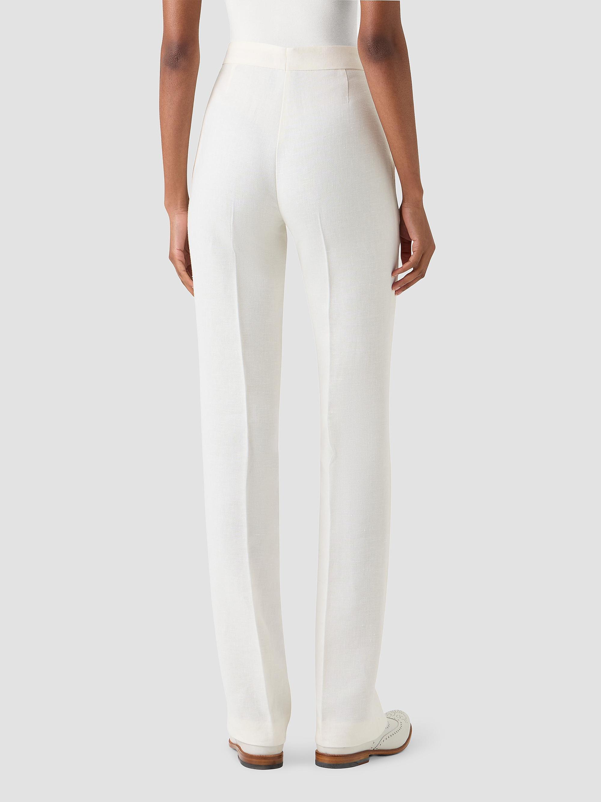 Akris Women's Carl Linen-Virgin Wool Straight-Leg Pants - Ecru | Thumbnail 3
