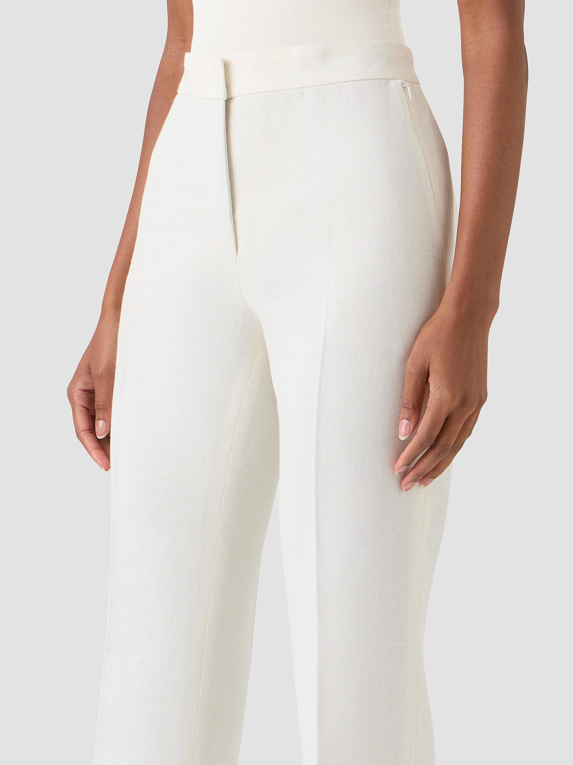 Akris Women's Carl Linen-Virgin Wool Straight-Leg Pants - Ecru | Thumbnail 5