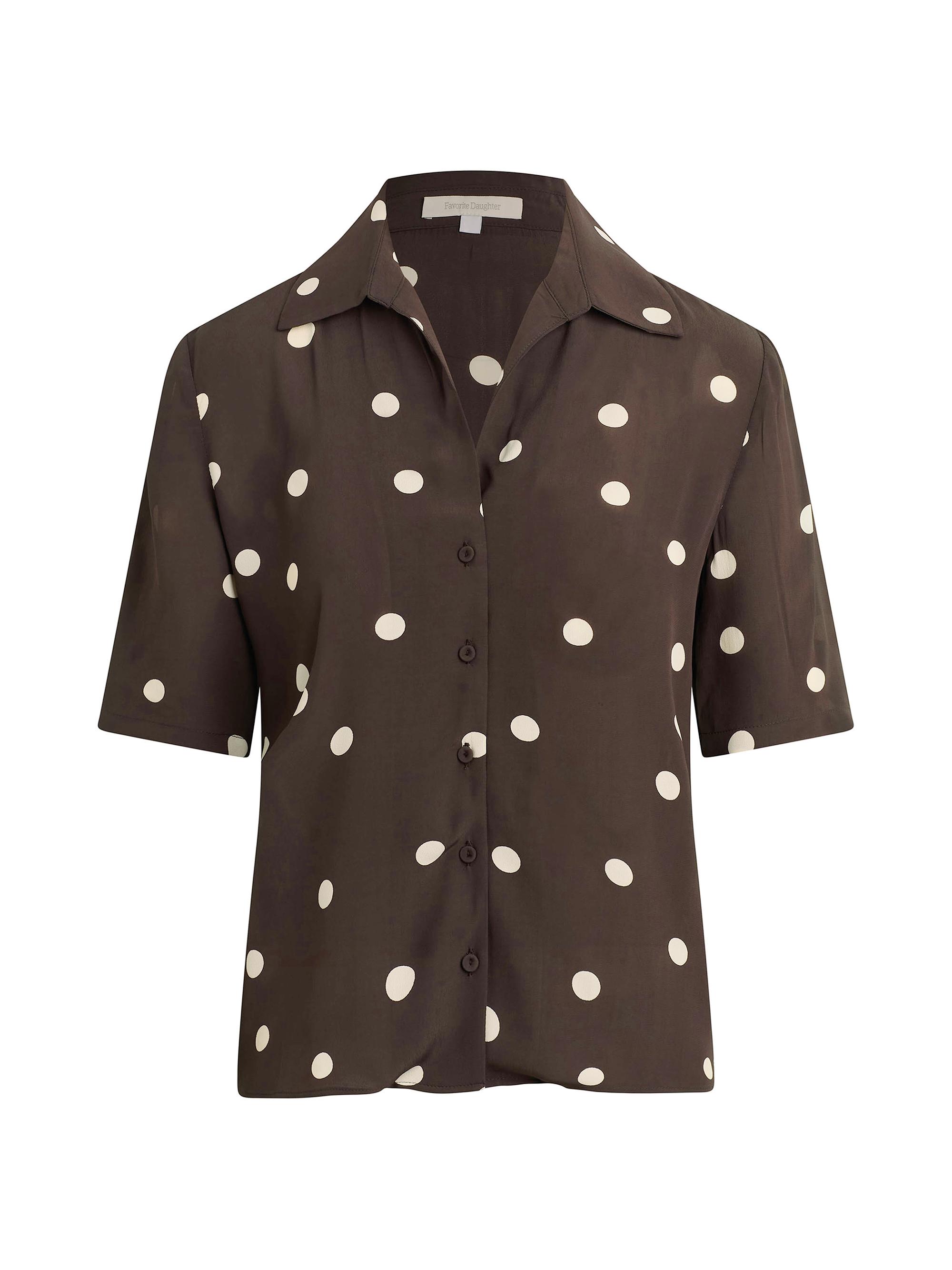 Favorite Daughter Women's The Sunny Polka Dot Shirt - Espresso Polka Dot