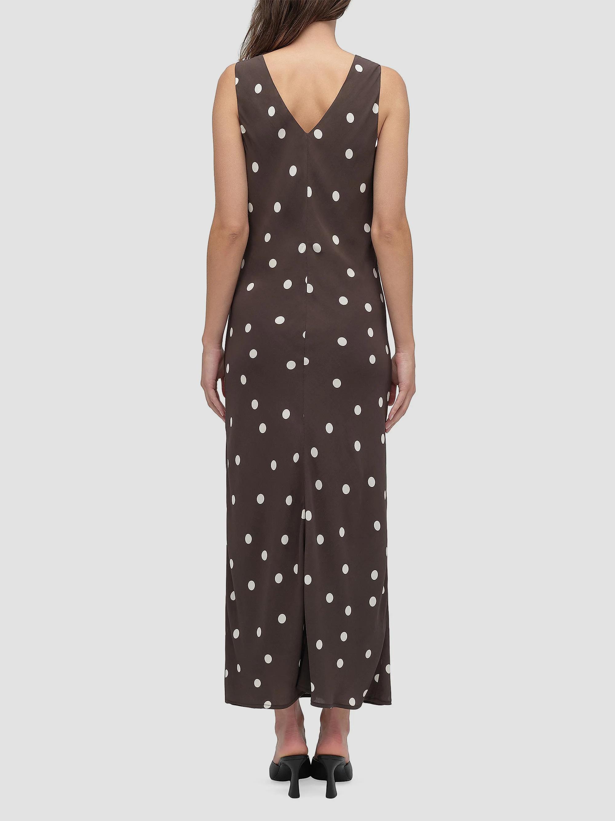 favorite daughter the halting traffic dress Women's Anyday Anytime Maxi - Espresso Polka Dot Linen dress