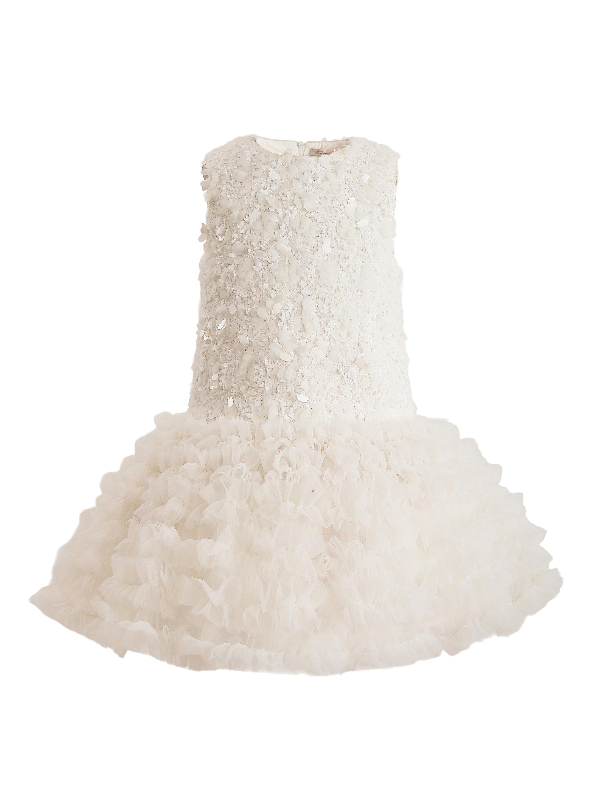 Tulleen Little Girl's & Girl's Whispered Petal Mini Dress - Cream