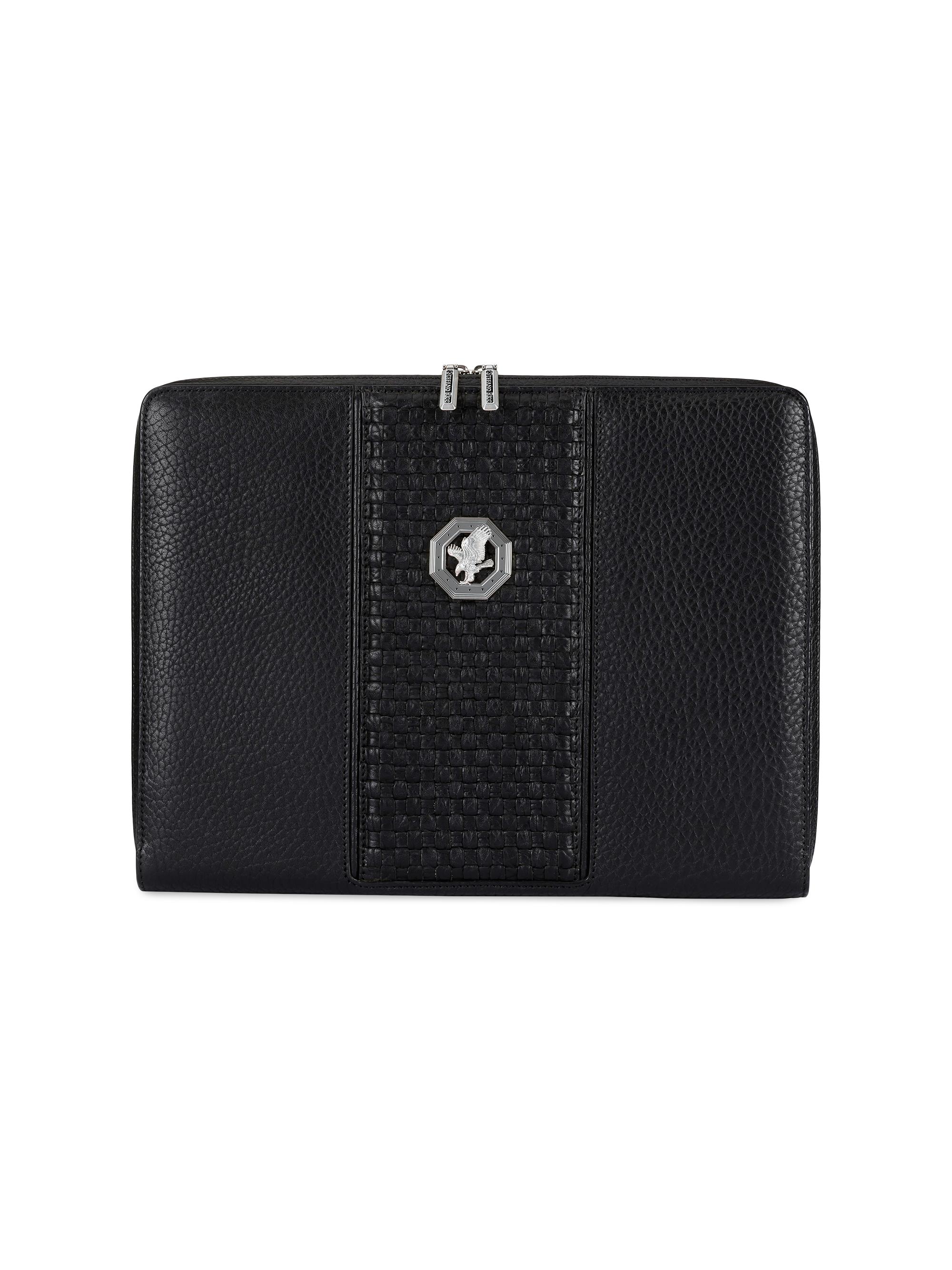 Stefano Ricci Men's Calfskin Leather Tablet Holder - Black