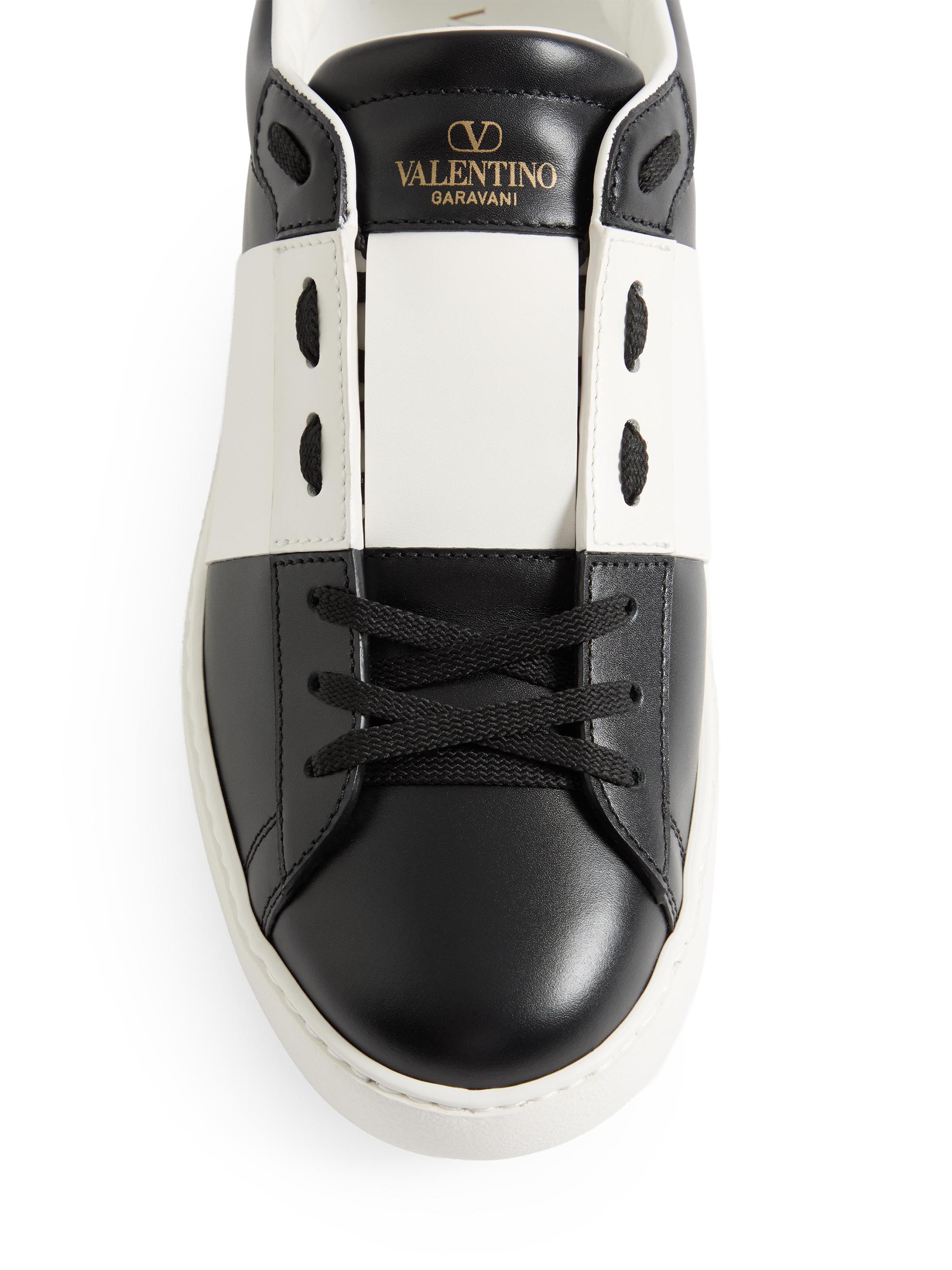 Valentino Garavani Calfskin Open Sneaker | Saks Fifth Avenue