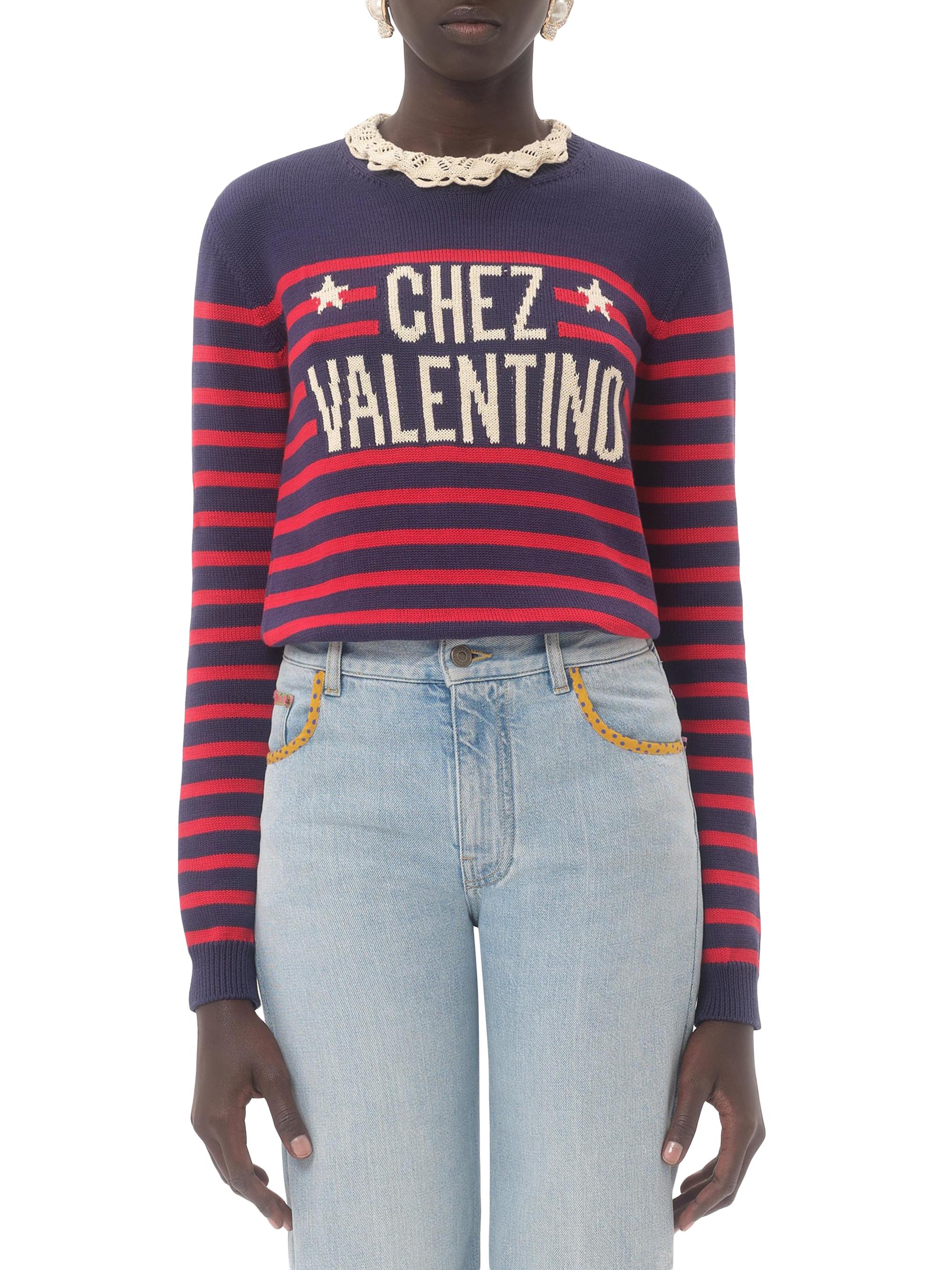 VALENTINOお袖ローズニットXS VALENTINOお袖ローズニットXS VALENTINOお袖ローズニットXS VALENTINO