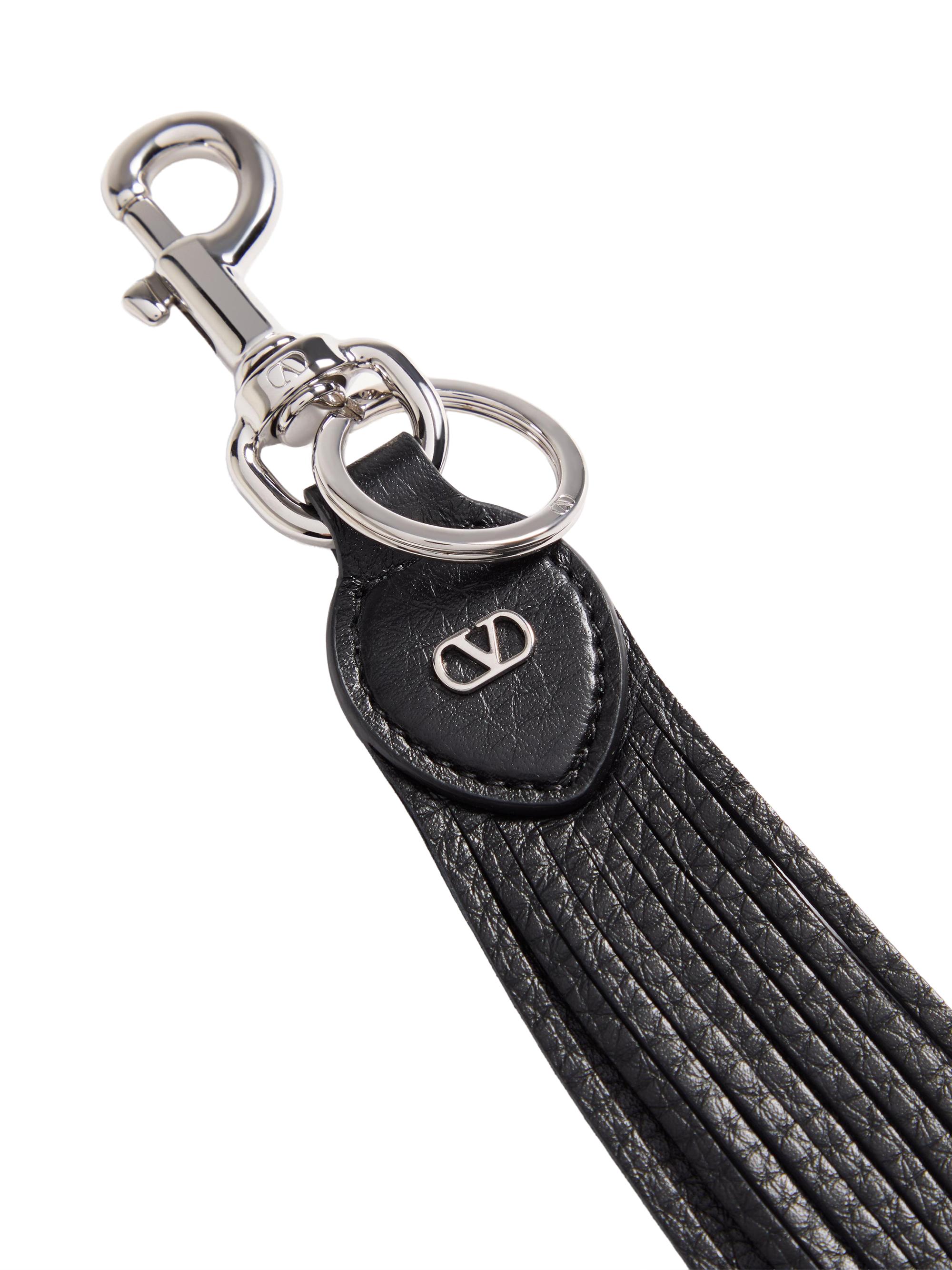 Valentino Garavani VLogo Signature Key Ring in Grainy Calfskin and