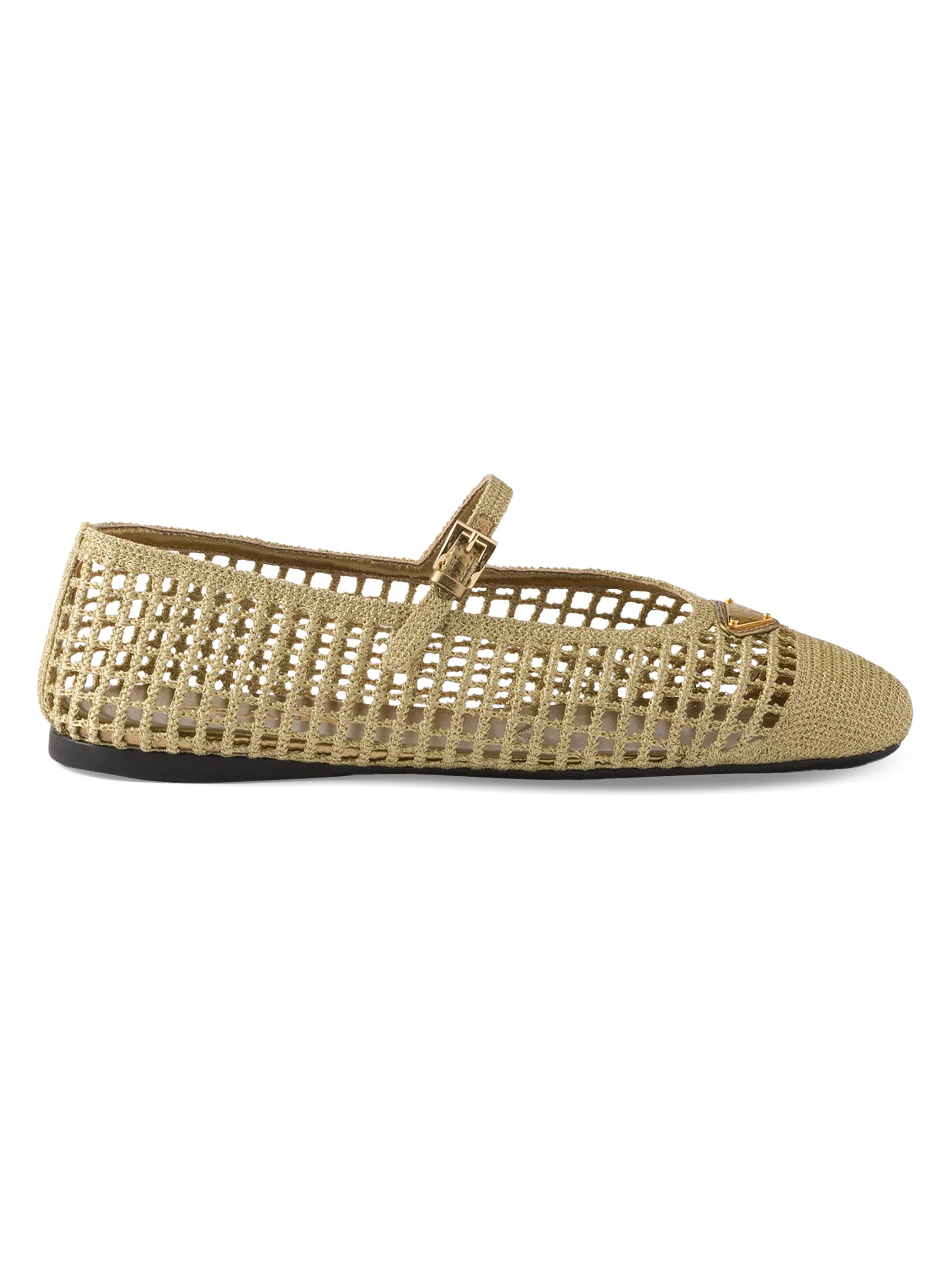 Prada Women's Crochet Ballerinas - Gold