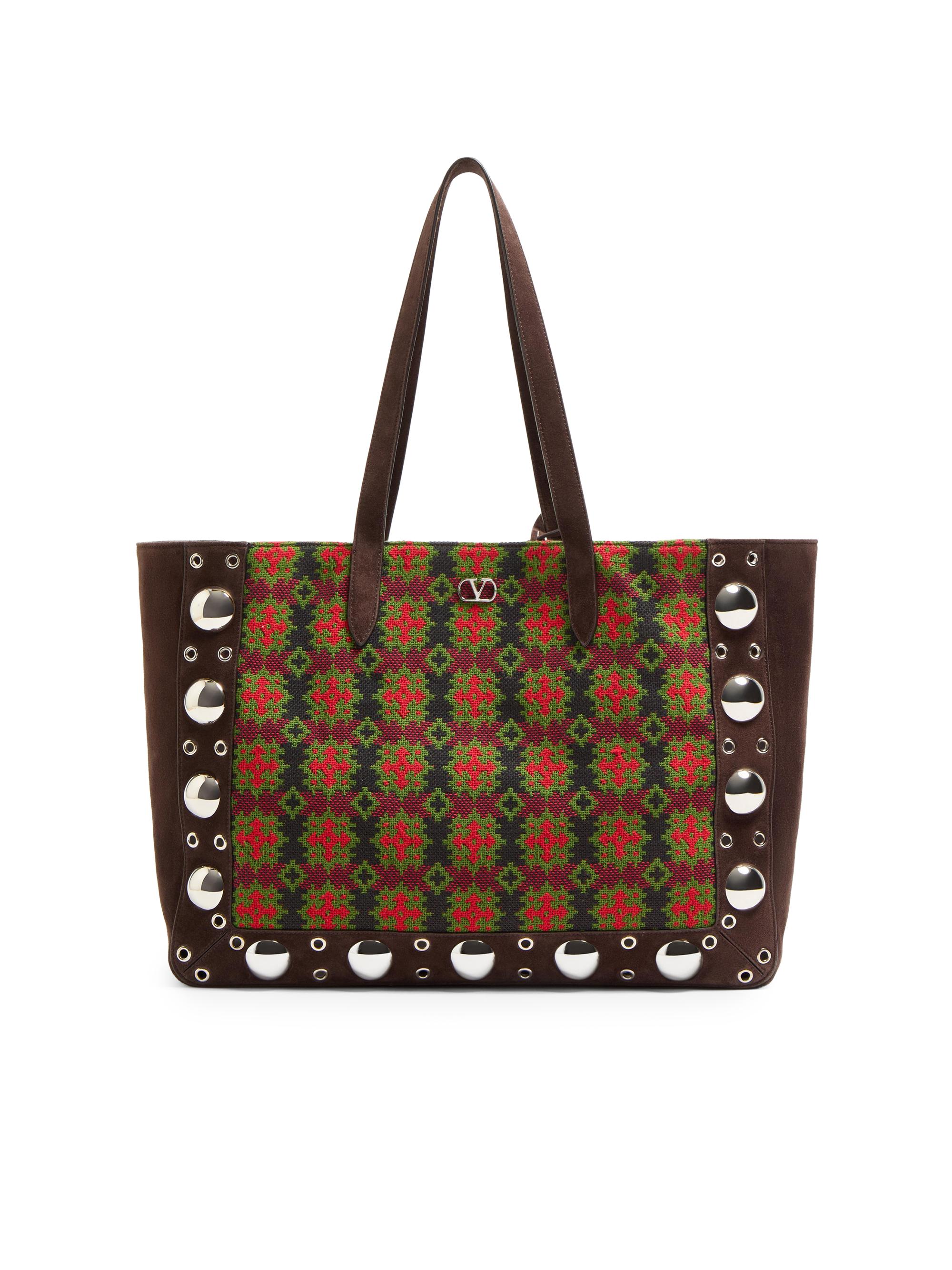 Valentino Garavani Men's Nellcôte  Shopping Bag in Jacquard Fabric - Multicolored