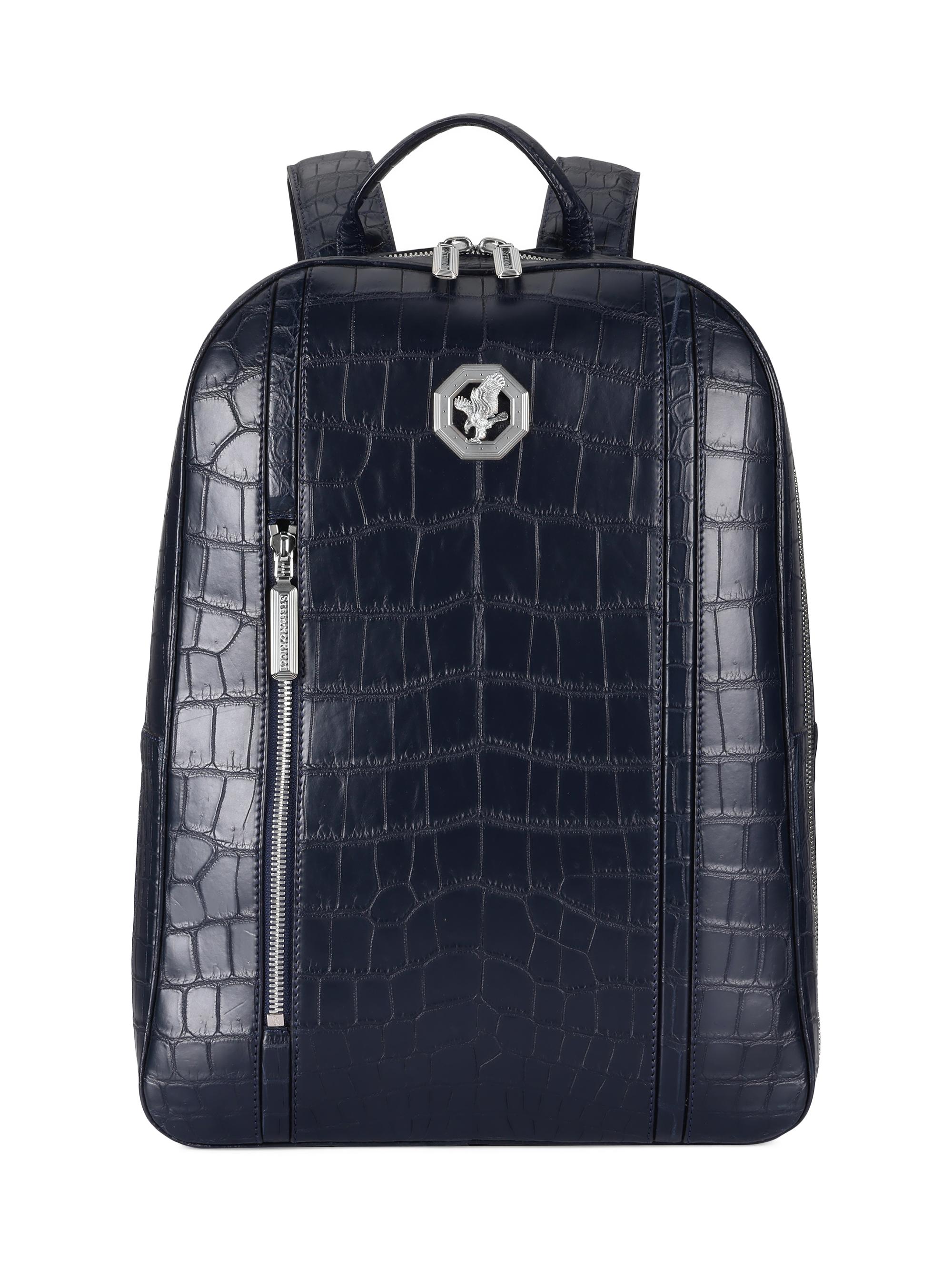 Stefano Ricci Men's Unique Crocodile Backpack - Blue