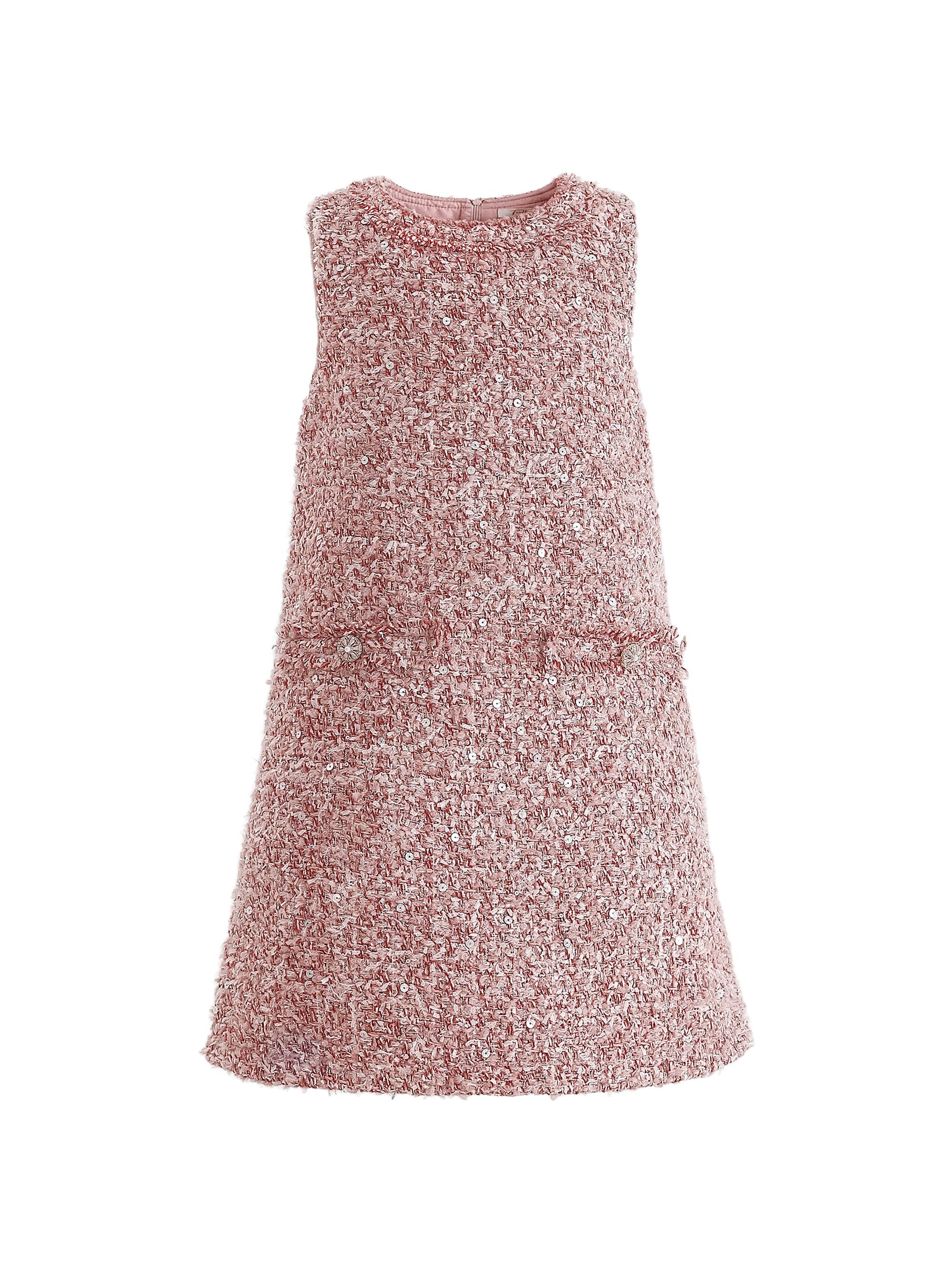 Tulleen Little Girl's & Girl's Tweed Sequin Shift Dress - Pink