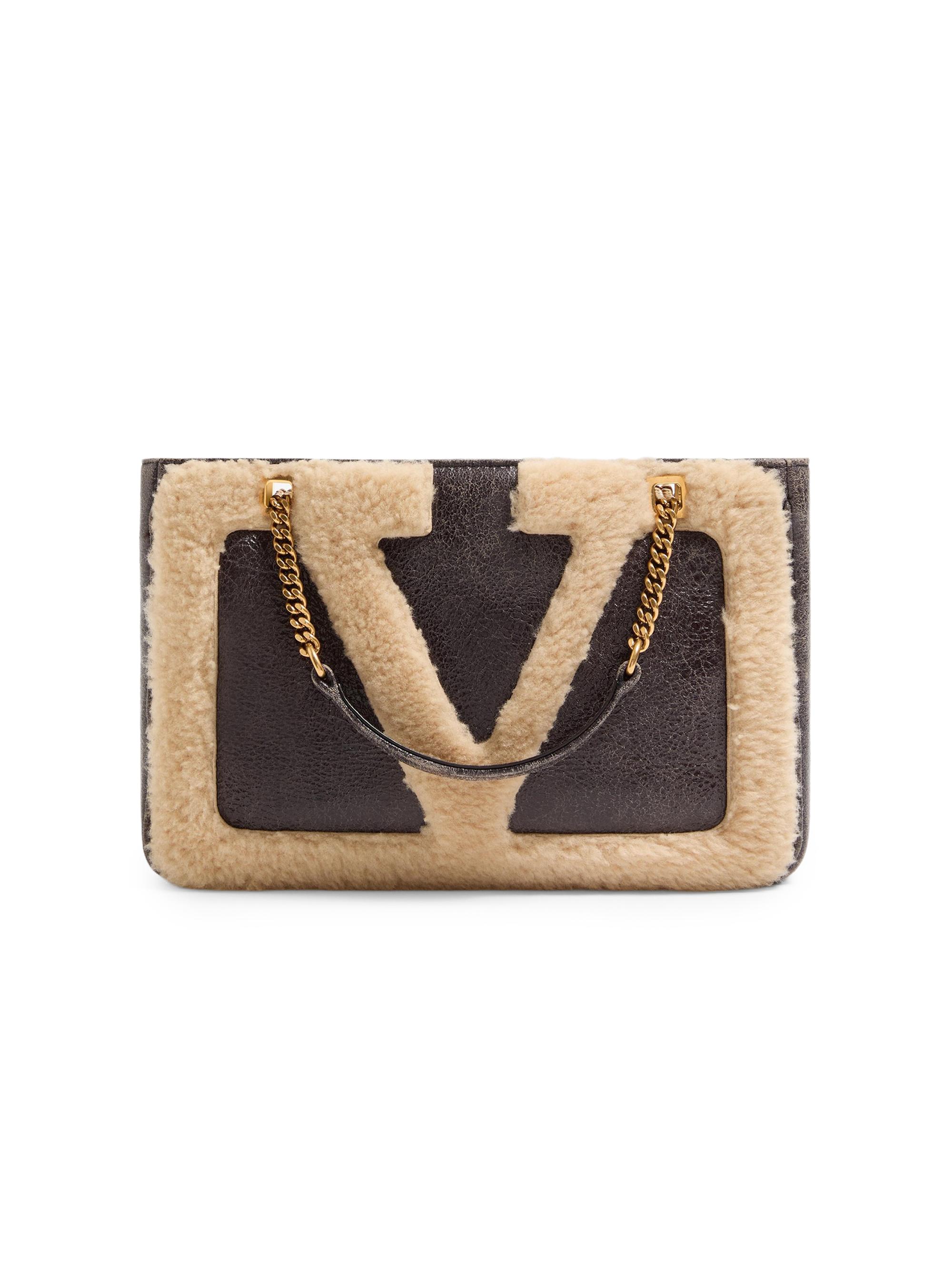 Valentino Garavani Women's Viva Superstar  Sheepskin Shopping Bag - Brown Beige