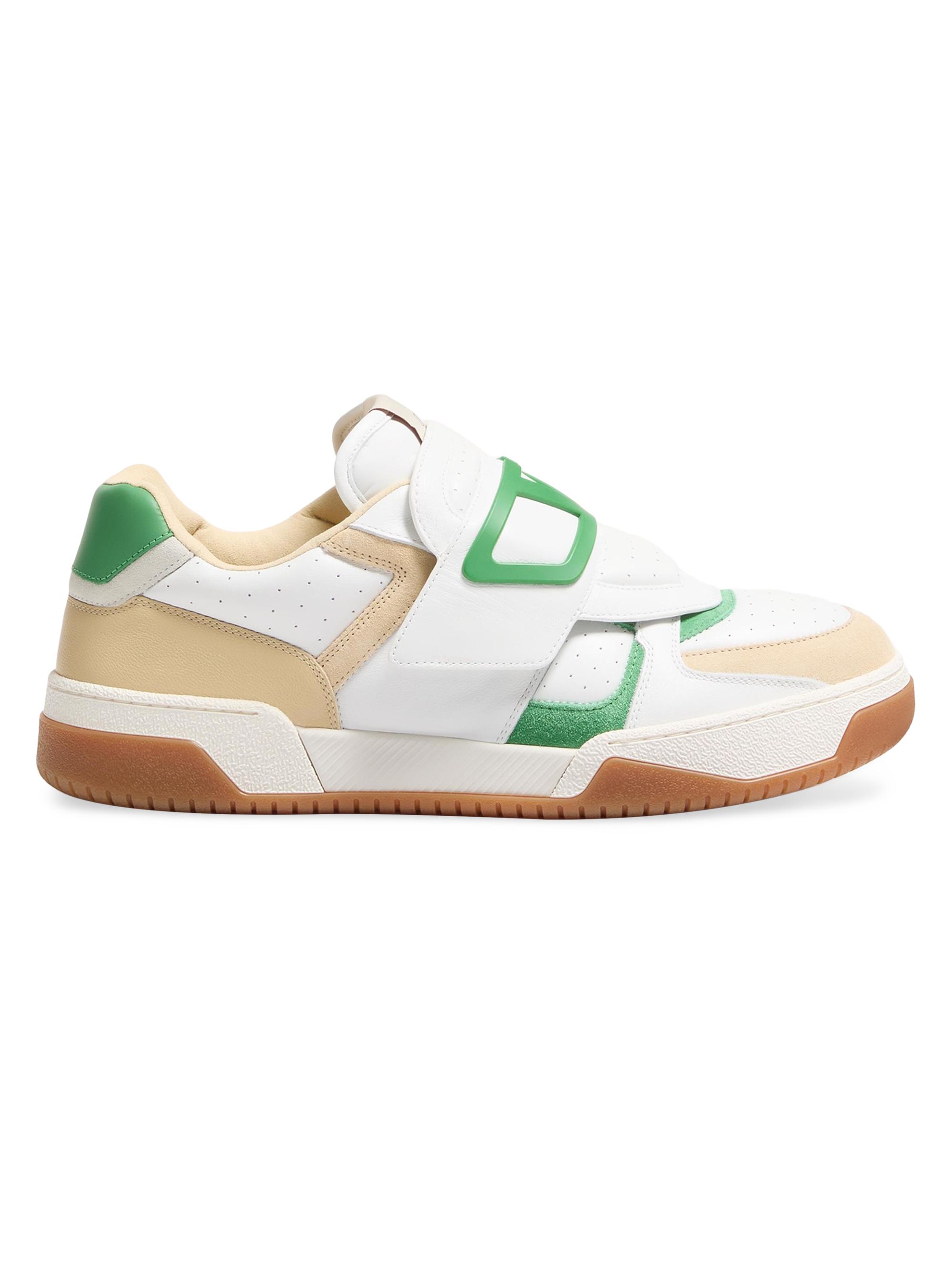 Valentino Garavani Men's Joie De Jouer Low Top Sneaker in Nappa Calfskin - White Shell Green