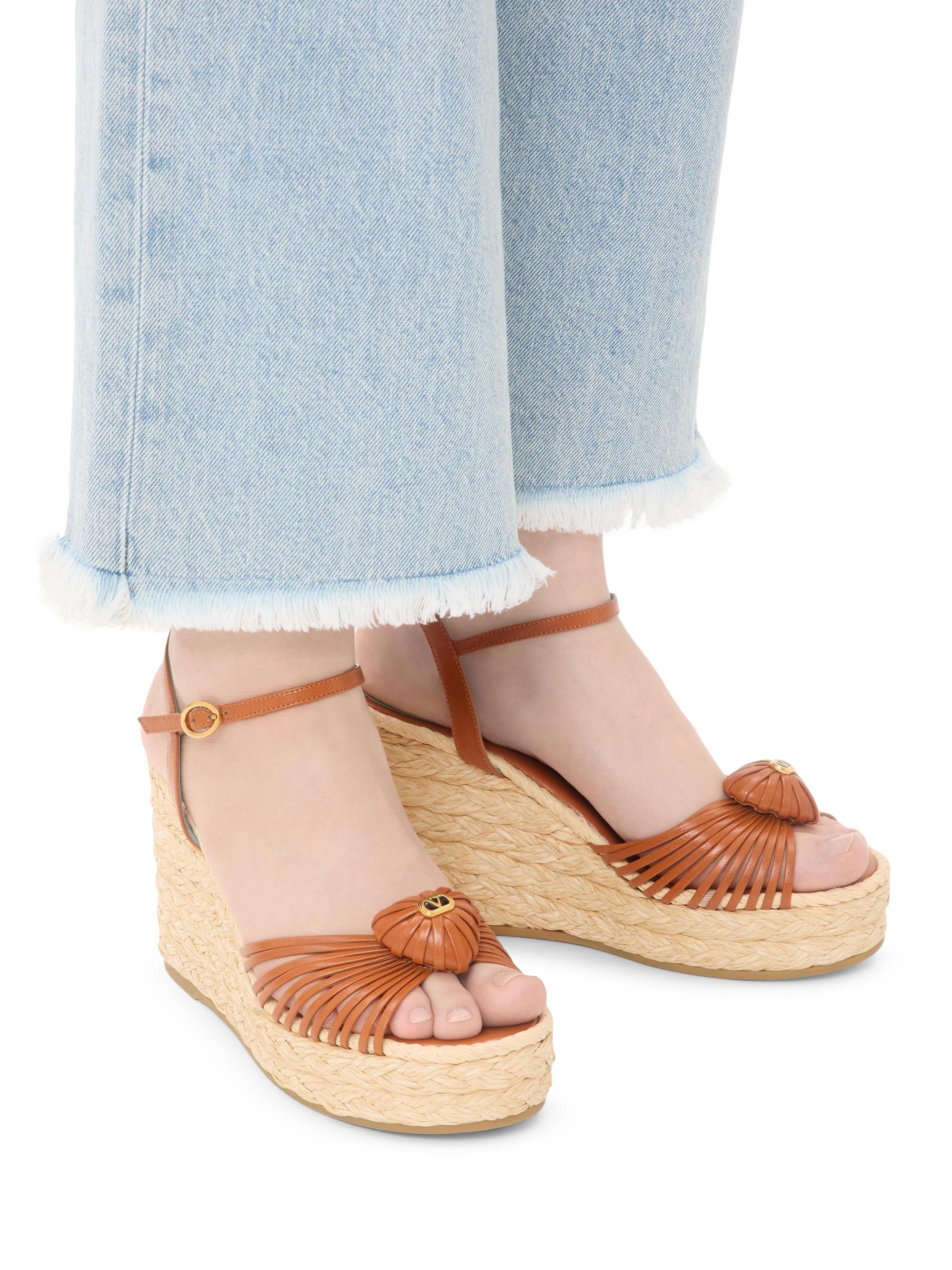 Valentino Garavani Royal 100MM Wedge Kidskin Sandals | Saks Fifth
