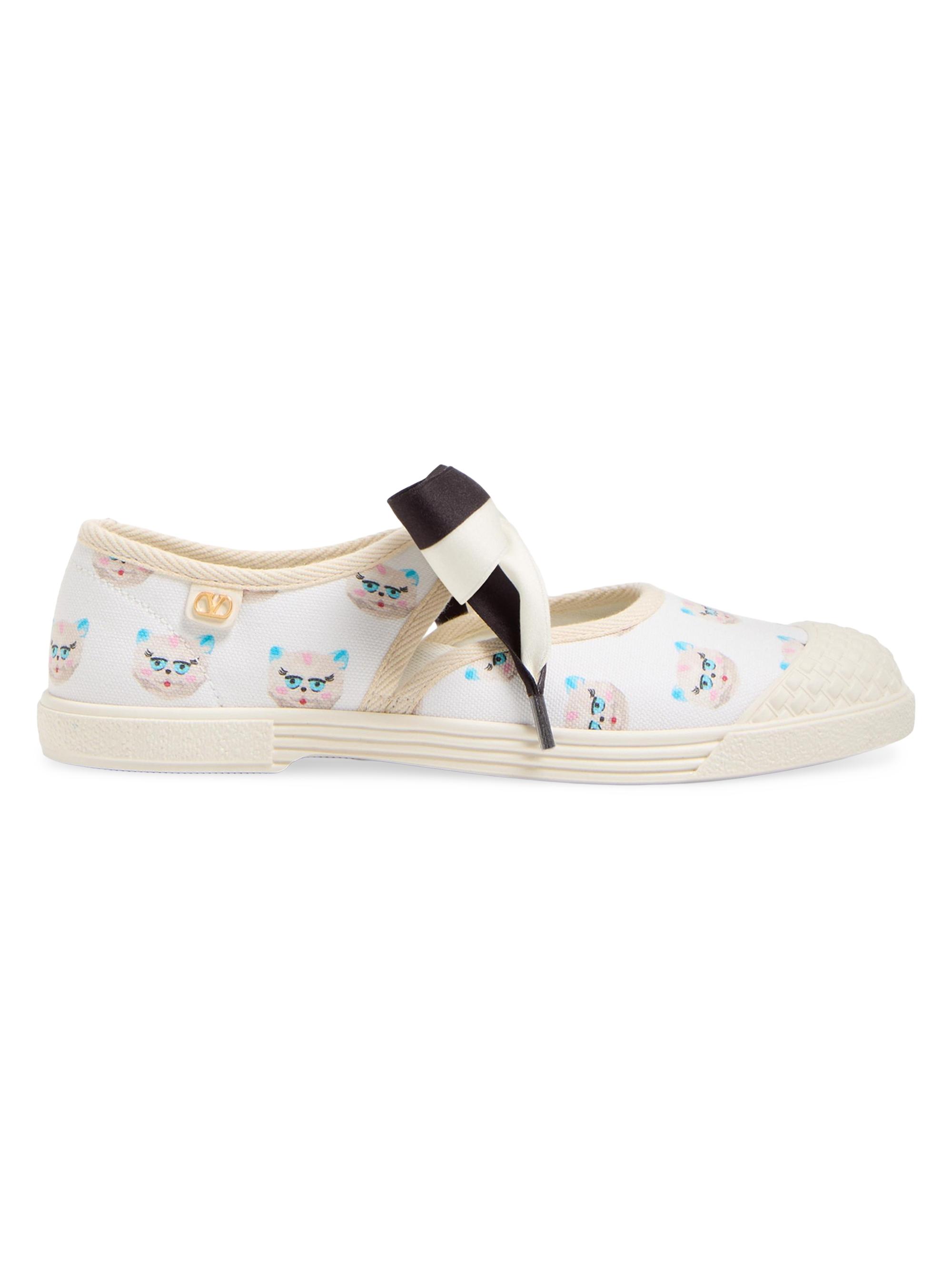 Valentino Garavani Women's Bay by Bay Ballerina Fabric Sneakers - White Multicolor