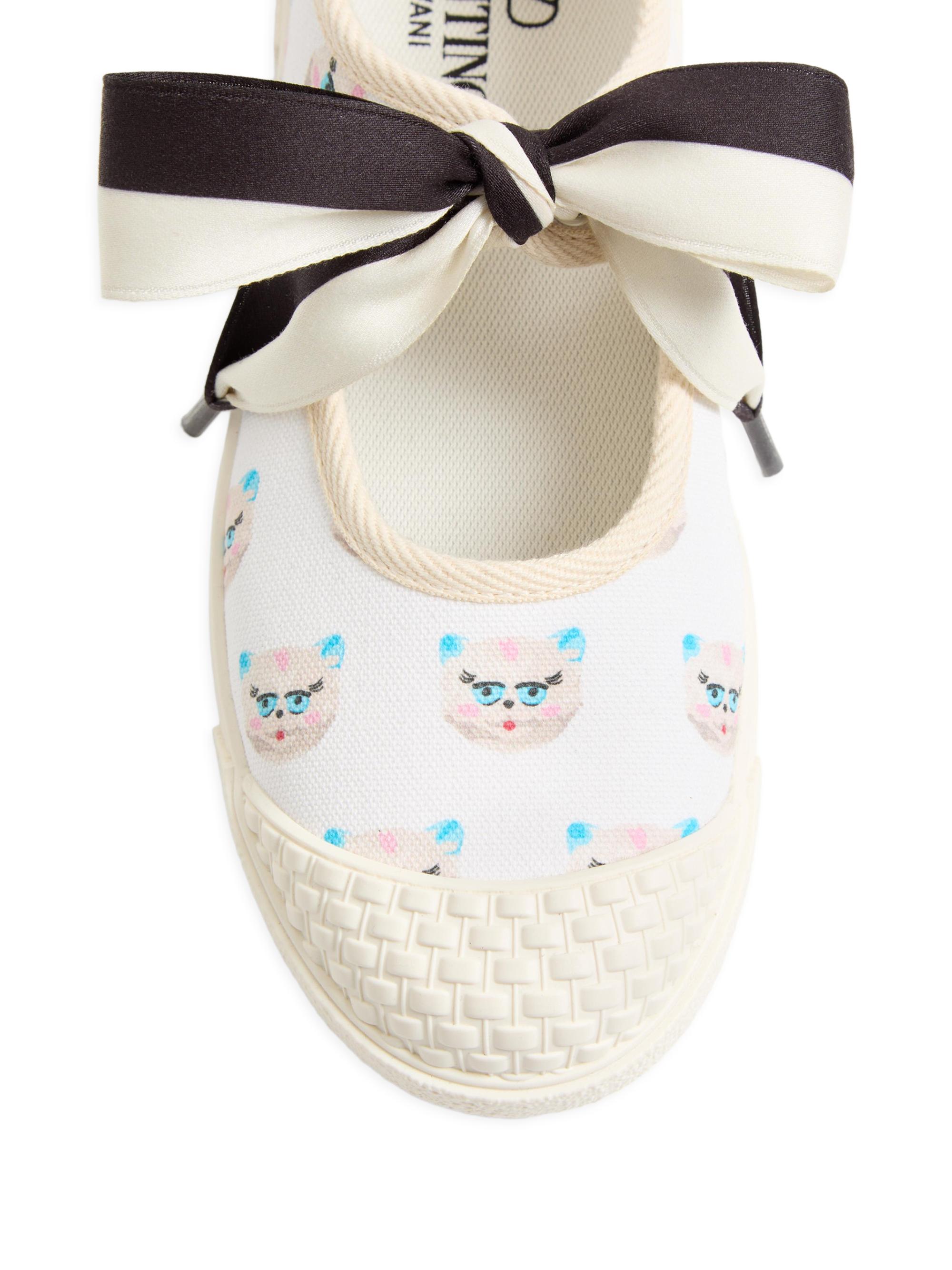 Valentino Garavani Women's Bay by Bay Ballerina Fabric Sneakers - White Multicolor | Thumbnail 5