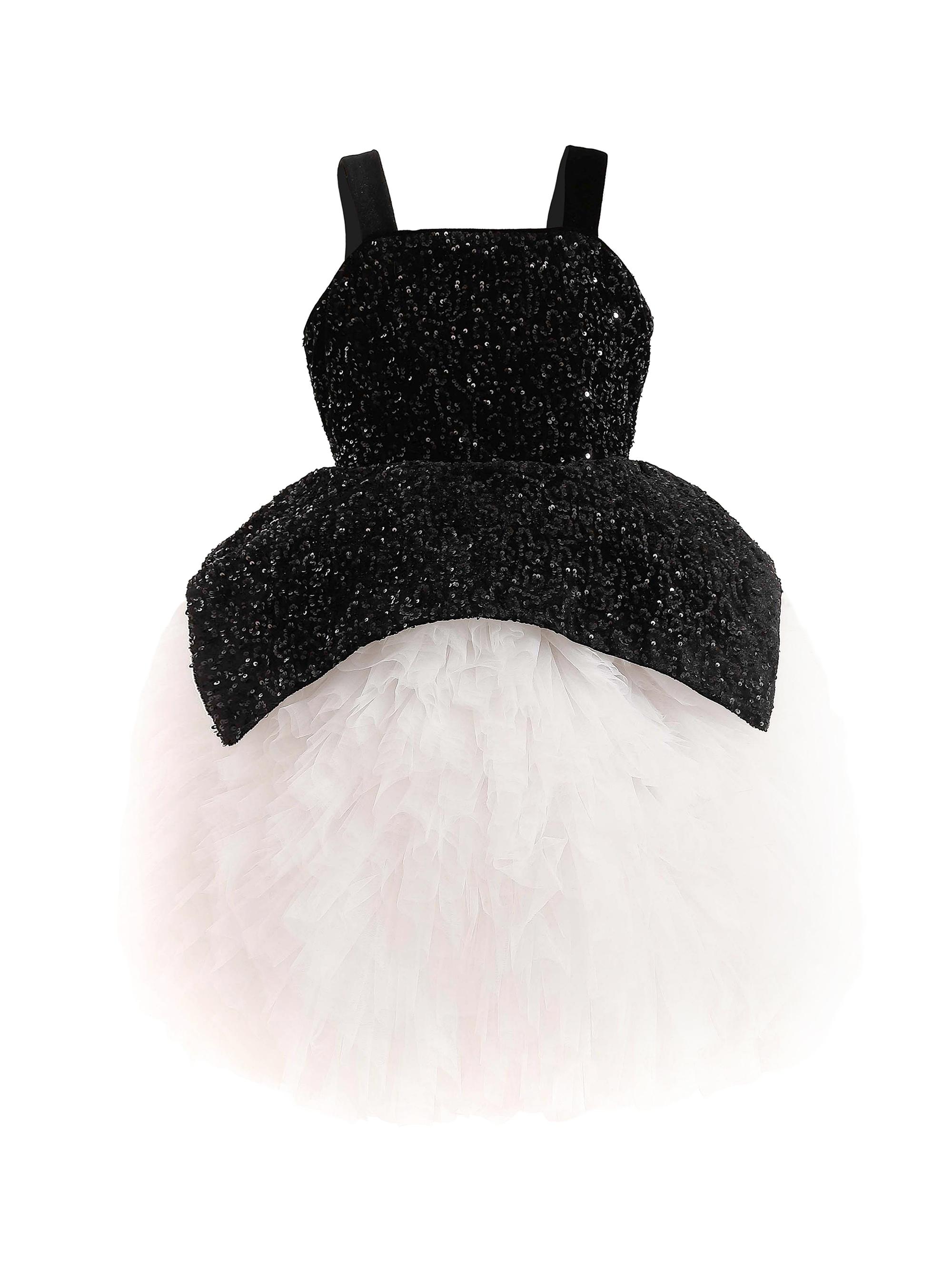 Tulleen Little Girl's & Girl's Glitter Tulle Celebration Dress - Black